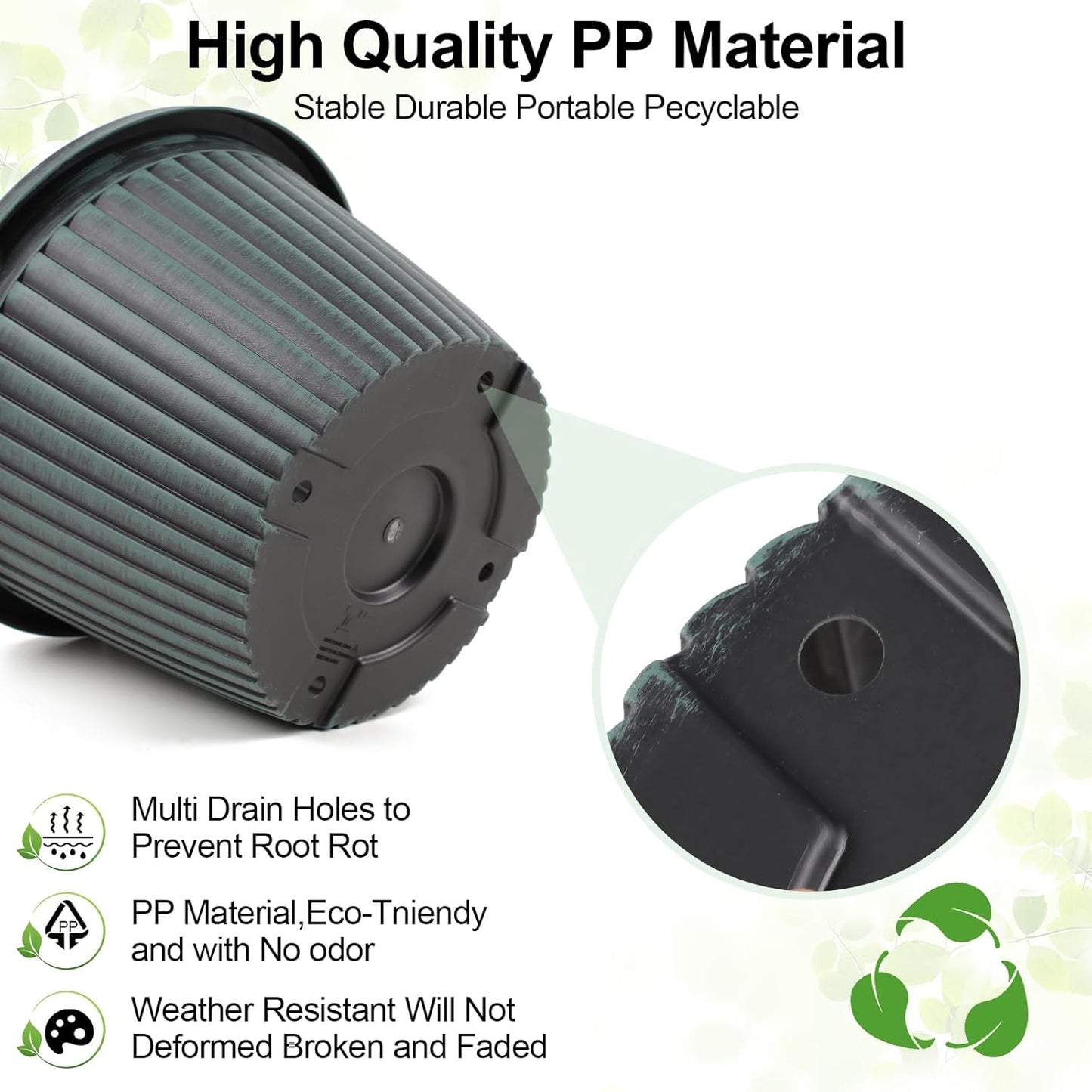 Large-Planter-Indoor-Outdoor Plant Pots, 16 inch 4 Pack Plastic Flower Pots with Saucer and Drainage Holes, Modern Garden Planters for Planting Medium Large Plants， Decorative Resin Garden Pots