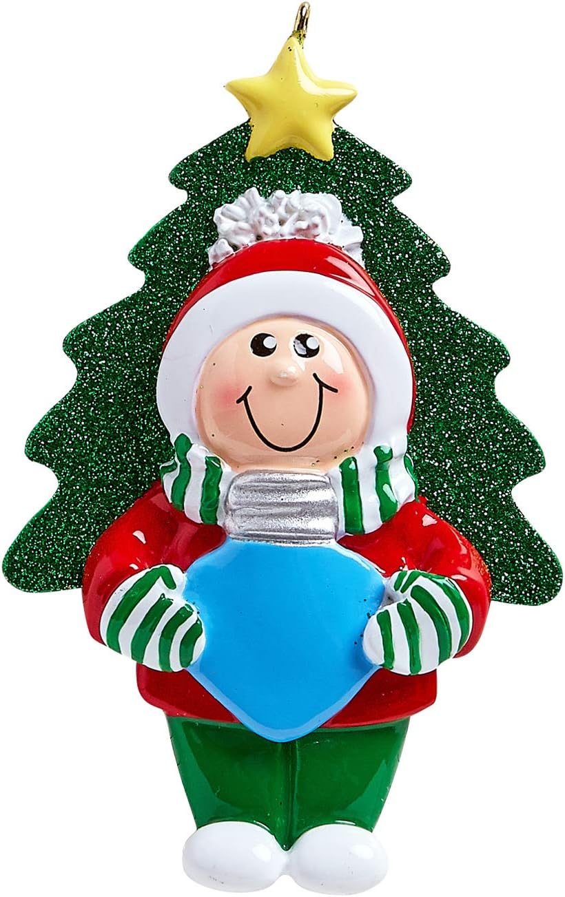 3D Toddler Ornaments for Christmas Tree 2025 - Blue Bulb Tree Hat Ornament for Kids Cozy Pajama Ornament for Girl Personalized Christmas Ornaments for Kids G ifts for Girls Toddler Girl Decorations