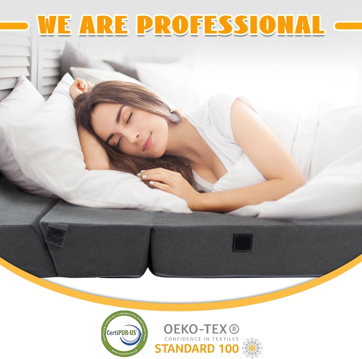 jela Foldable Sofa Bed Large Soft Foam Convertible Sleeper Chair Luxury Miss Fabric Fold Out Chair Bed Floor Couch with Back Support Floor Sofa for Living Room Bedroom (83"x33",Dark Gray)