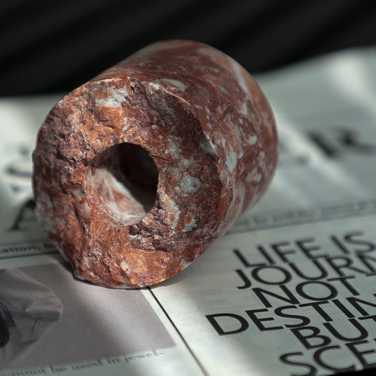 Travertine Candle Holder - Handmade Marble Candlestick Holder for Taper Candle - Vintage Small Stone Candle Sticks Holder Decor for Table Centerpieces, Wedding, Party, Fits 3/4 Inch Thick Candle