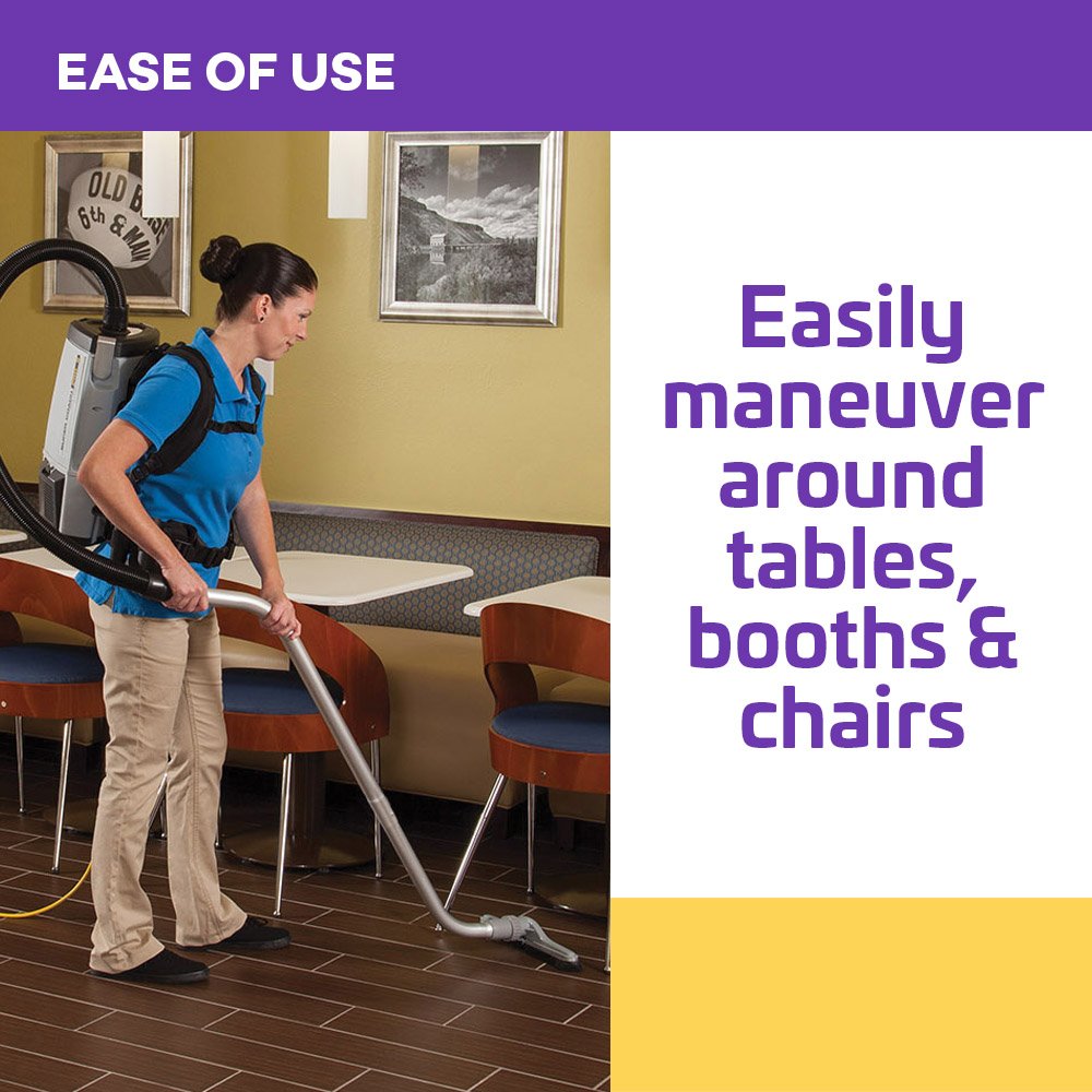 ProTeam Commercial Backpack Vacuum Cleaner, ProVac FS 6 Vacuum Backpack with HEPA Media Filtration and Residential Cleaning Service Kit, 6 Quart, Corded