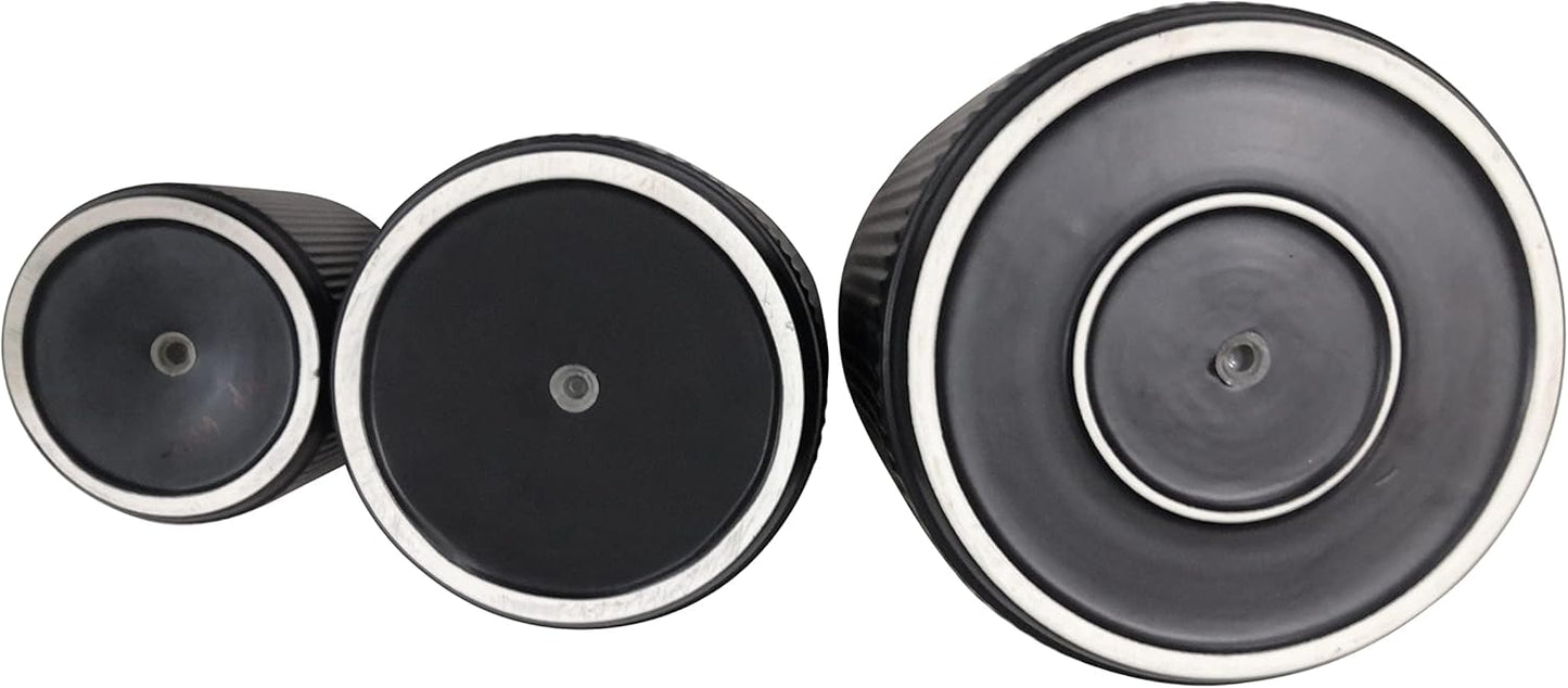 Amazon Basics Assorted Sizes Fluted Ceramic Round Planters, Set of 3, 6 inch, 8 inch, 10 inch, Black