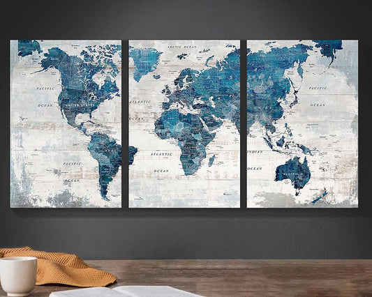 Canvas Wall Art Bedroom Wall Decor Blue Pictures for Living Room Office Artwork for Walls 60" W x 28" H Framed Positive Art Farmhouse Decor