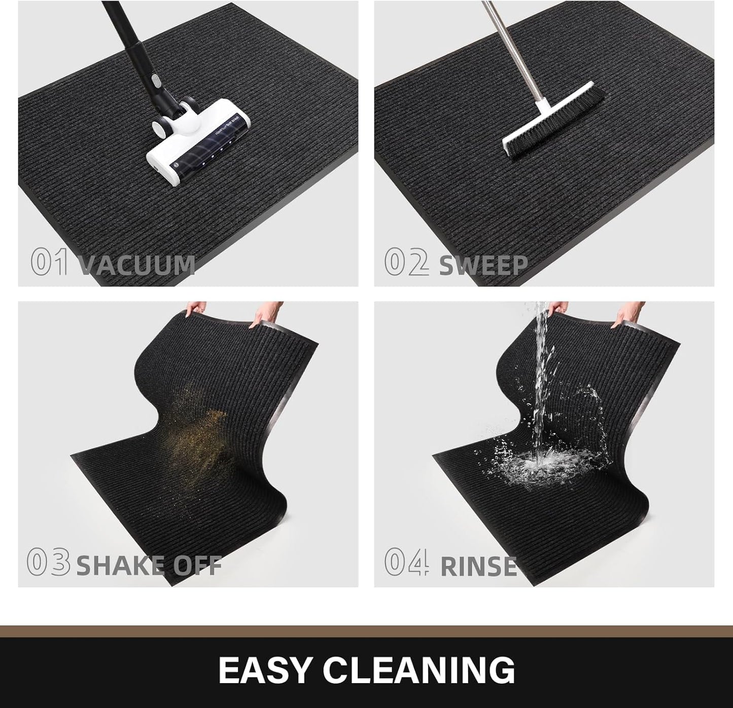 Large Front Door Mat, 72" x 48" Durable Front Doormat, Heavy Duty Large Welcome Door Matt for Home Entrance, No Slip Rubber Low Profile Door Mats for High Traffic Area