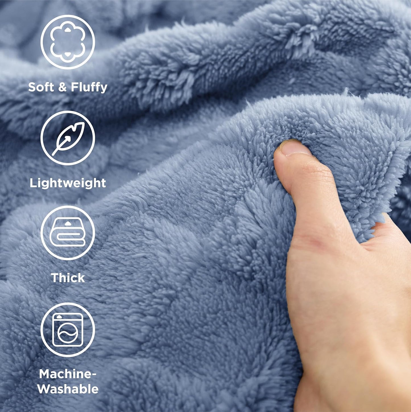 Bedsure GentleSoft California King Blanket for Bed - Super Soft Cozy Blankets for Women Men Girls, Large Fuzzy Fleece Throw for Bedroom Decor, Ashley Blue, 102x96 Inches
