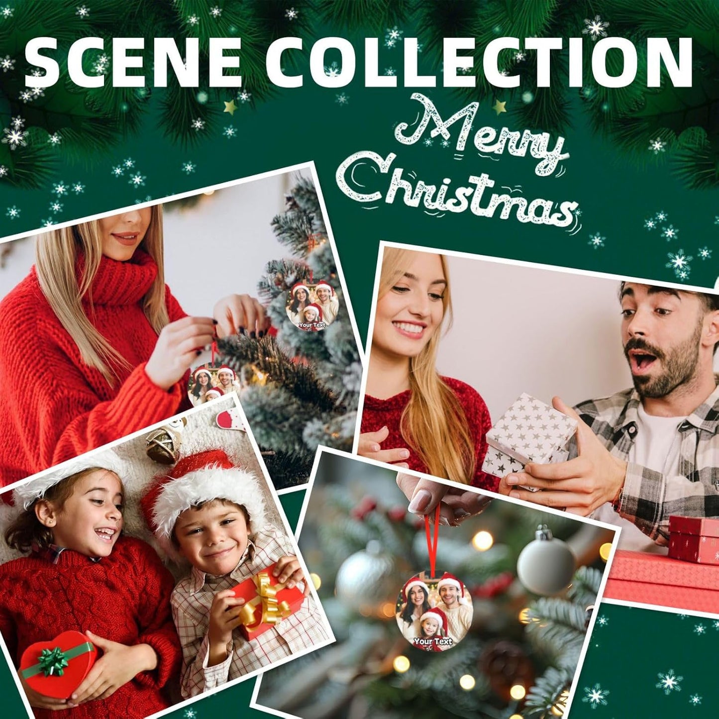 Personalized Christmas Ornaments 2025 Glass Custom Ornament Xmas Photo Ornament Customized Gifts Round