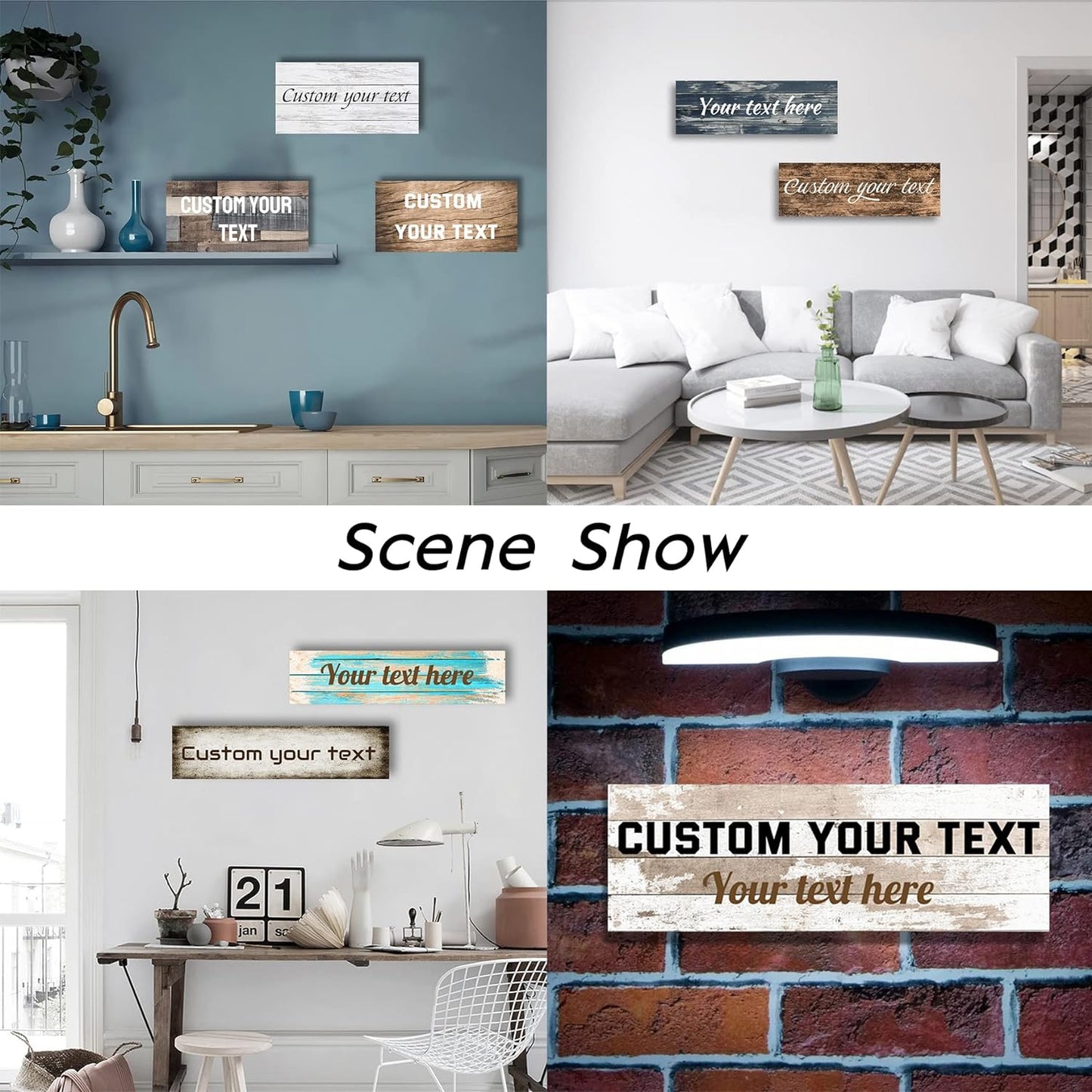 LZIMU Personalized Quotes Sign Wall Decor Custom Canvas Sign with Your Text Customized Gift for Rustic Kitchen Farmhouse Decor Framed (6"x24")