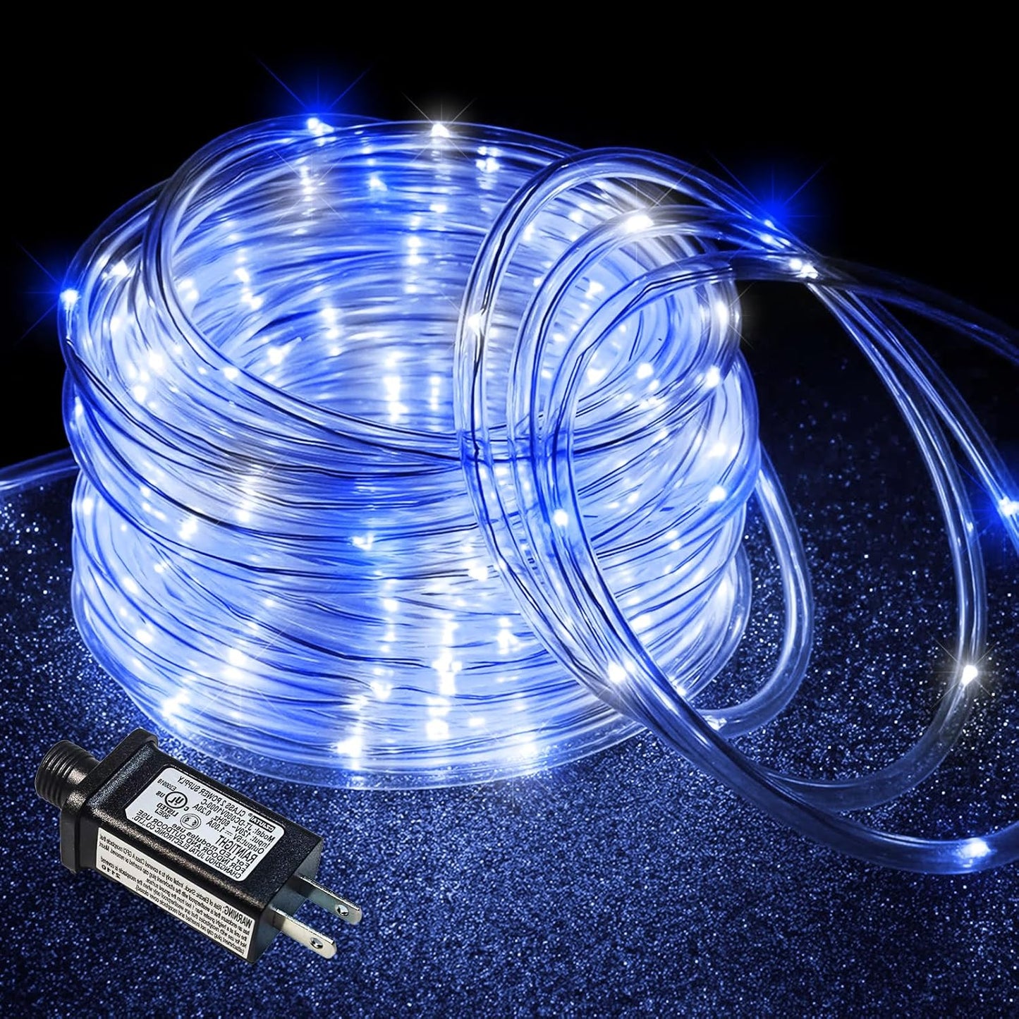 Rope Lights for Outside, 66FT 200 LED Christmas Lights Outdoor with Waterproof 8 Modes, Connectable Tube String Light for Indoor Bedroom, Garden, Backyard, Patio, Pool Decorations - Blue White