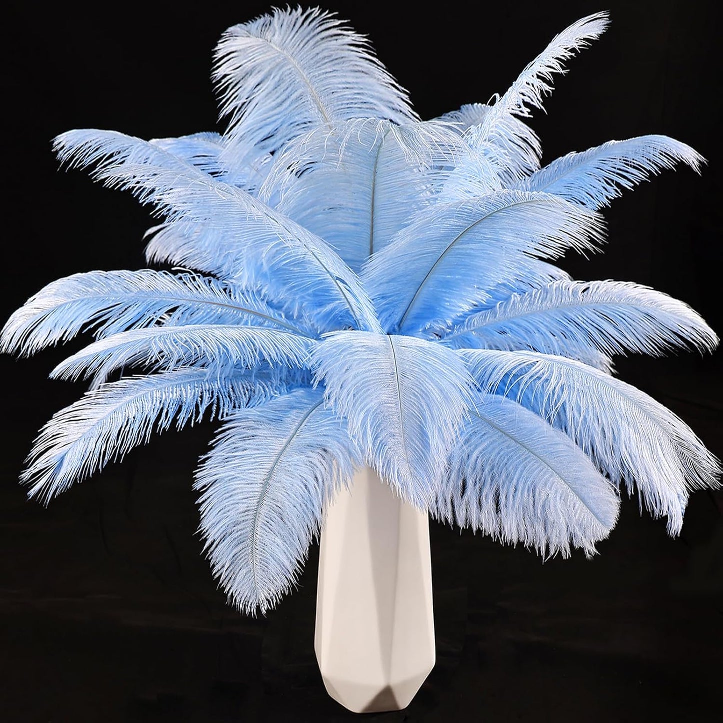 THARAHT Baby Blue Ostrich Feathers 24pcs Natural Bulk 10-12Inch 25cm-30cm for Crafts Wedding Party Centerpieces Easter Gatsbi and Home Decoration Feathers
