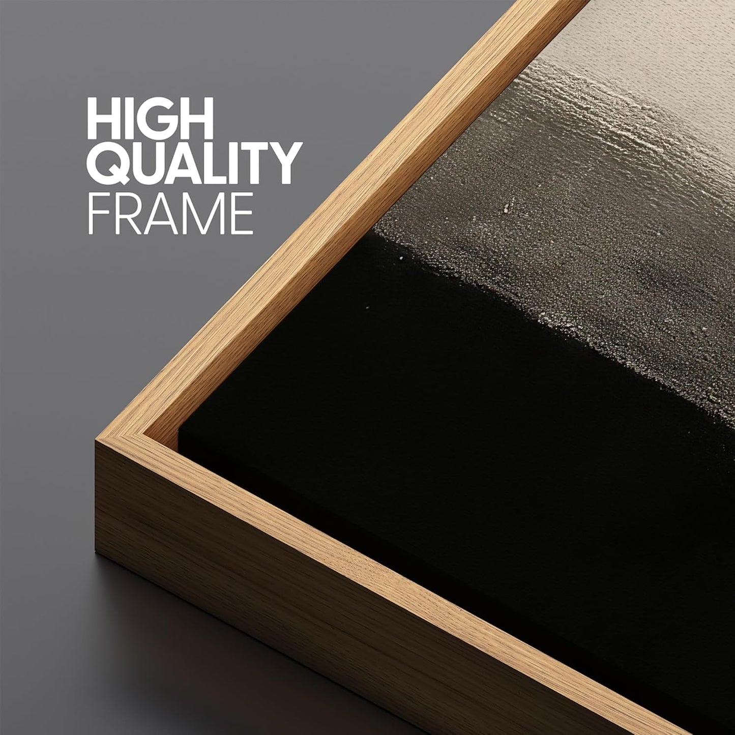 MUDECOR Large Framed Canvas Print Wall Art Minimalist Black and Beige Abstract Neutral Tones Modern Illustrations Decorative Colorful for Bedroom - 60"x20"