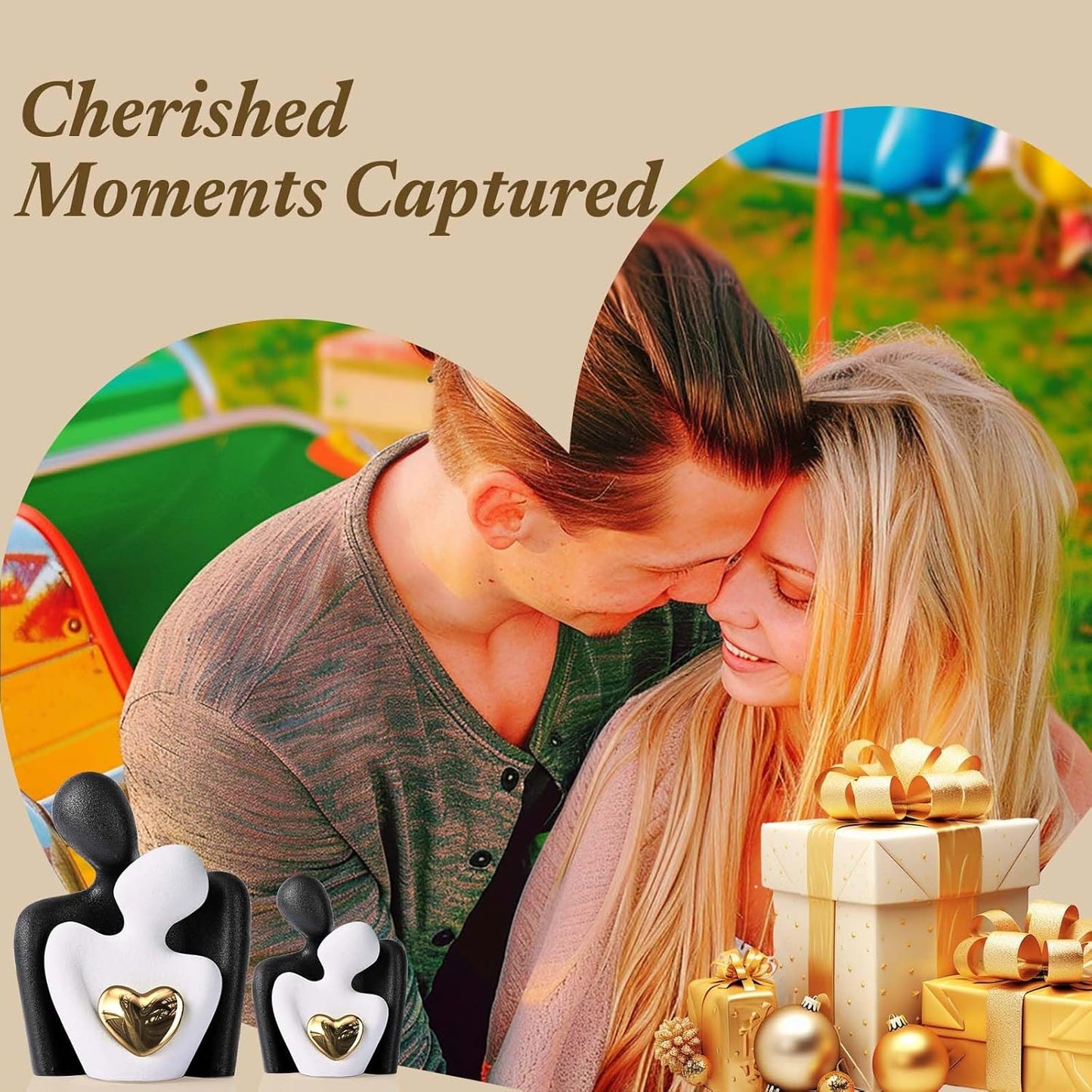 XMGZQ Mini Couple Statue Tv Stand Decor Items for Living Room Home Decor,Bedroom Decor for Couples Sculpture for Anniversary Wedding,Love Gifts for Couples 2025,Knick Knacks for Shelves