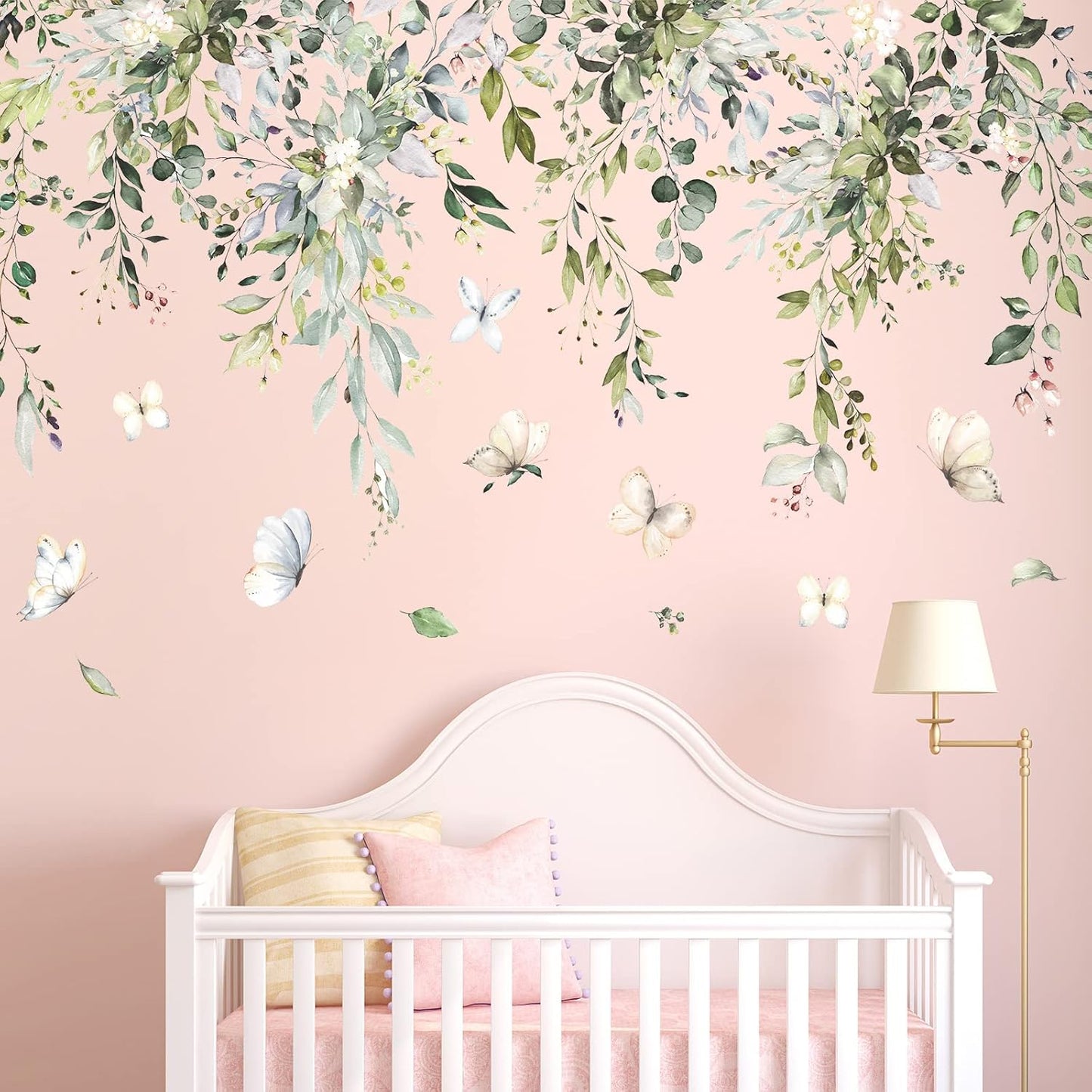 Amaonm Creative Removable Rainforest Plants Wall Decals Hanging Green Leaves and Vines Wall Stickers 3D Home Wall Corner Background Decoration Decor for Kids Girls Bedroom Nursery Offices Living Room