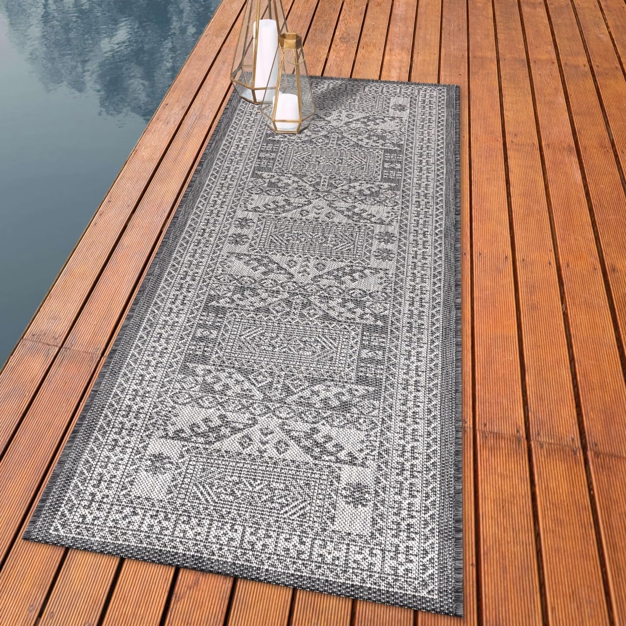 Keen Home Design Terrace Outdoor Runner Rug - 2x8 Washable Indoor/Outdoor Rug for Patio, Kitchen, Balcony, Beach, Garden, Deck and Porch, Size: 2'2"x7'7"