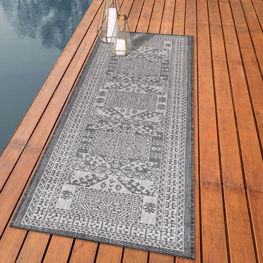 Keen Home Design Terrace Outdoor Runner Rug - 2x12 Washable Indoor/Outdoor Rug for Patio, Kitchen, Balcony, Beach, Garden, Deck and Porch, Size: 2'2"x11'10"