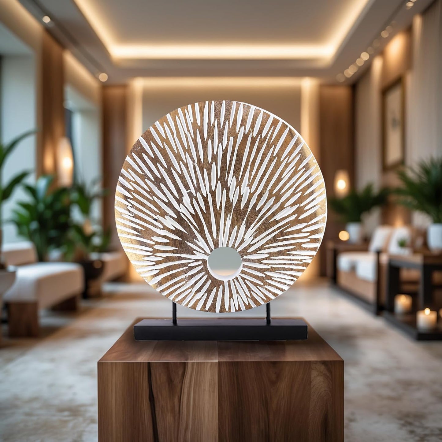 Decozen Handcrafted Solid Wood Sculpture Ideal for Home, Mantel, Fireplace, and Foyer Decor - Valentines Day Gifts