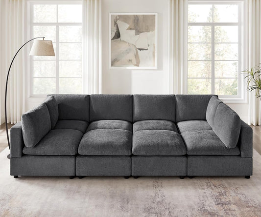 Modular Sectional Sofa, Convertible Sofa Couch Modular Sofa with Ottoman, Sectional Sofas for Living Room Small Apartments