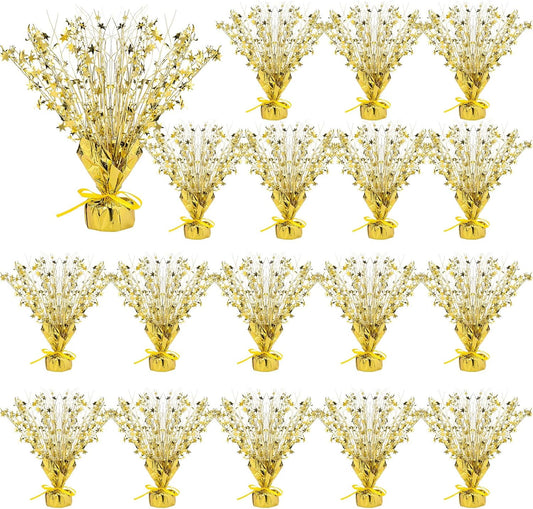 Crowye 18 Pieces Metallic Foil Spray Centerpiece Party Star Table Decoration Burst Metallic Table Centerpieces for Birthday Party Season Holiday(Gold)