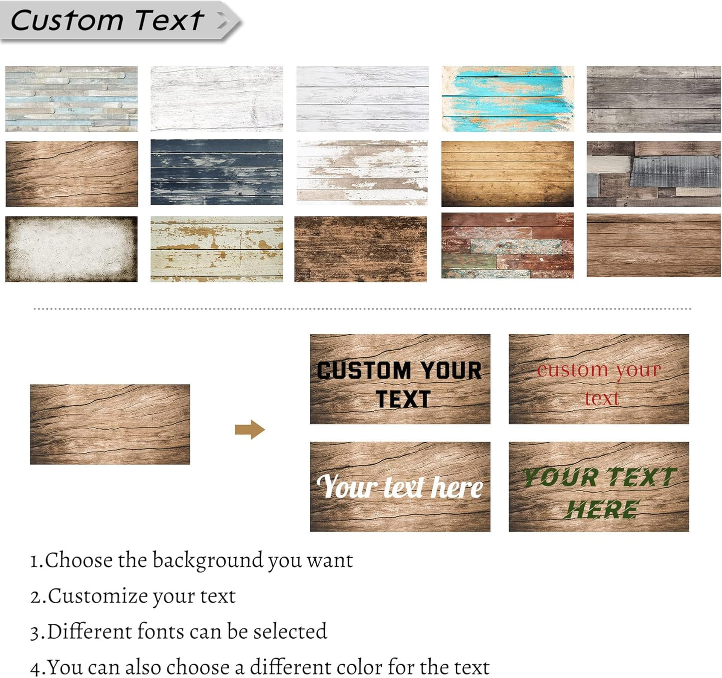 LZIMU Custom Text Signs Wall Decor Personalized Canvas Quote Family Sign Wall Art Wood Background Rustic Farmhouse Decor Framed (5"x15")