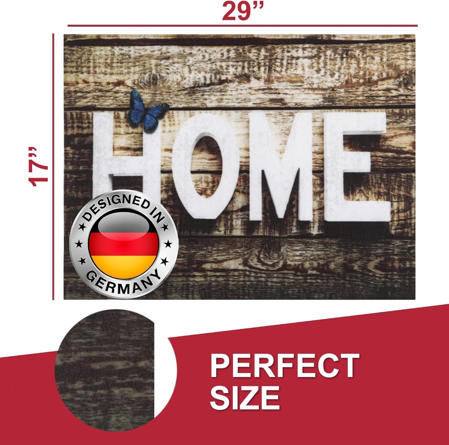 Floor Mat - for Indoor and Outdoor Use - Doormat - Non-Slip - Front Door Shoe Scraper - Size: 17x29