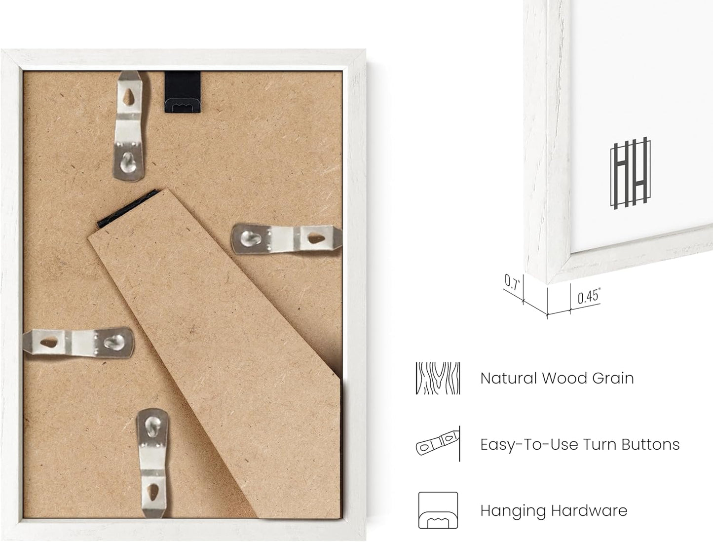 Haus and Hues 4x6 Natural White Wood Photo Frame Set of 25 - Mini Picture Frames Bulk Gallery Set - Premium Bulk Picture Frames 4x6 for Stylish Photo Gallery Wall Frame Set - Ideal for Home & Office