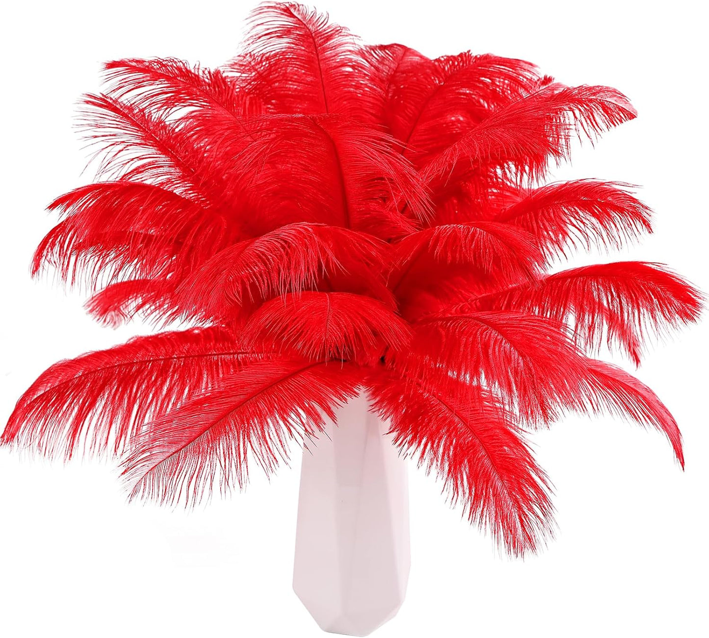 THARAHT Red Ostrich Feathers 12pcs Natural Bulk 10-12Inch 25cm-30cm for Crafts Wedding Party Centerpieces Halloween and Home Decoration Feathers