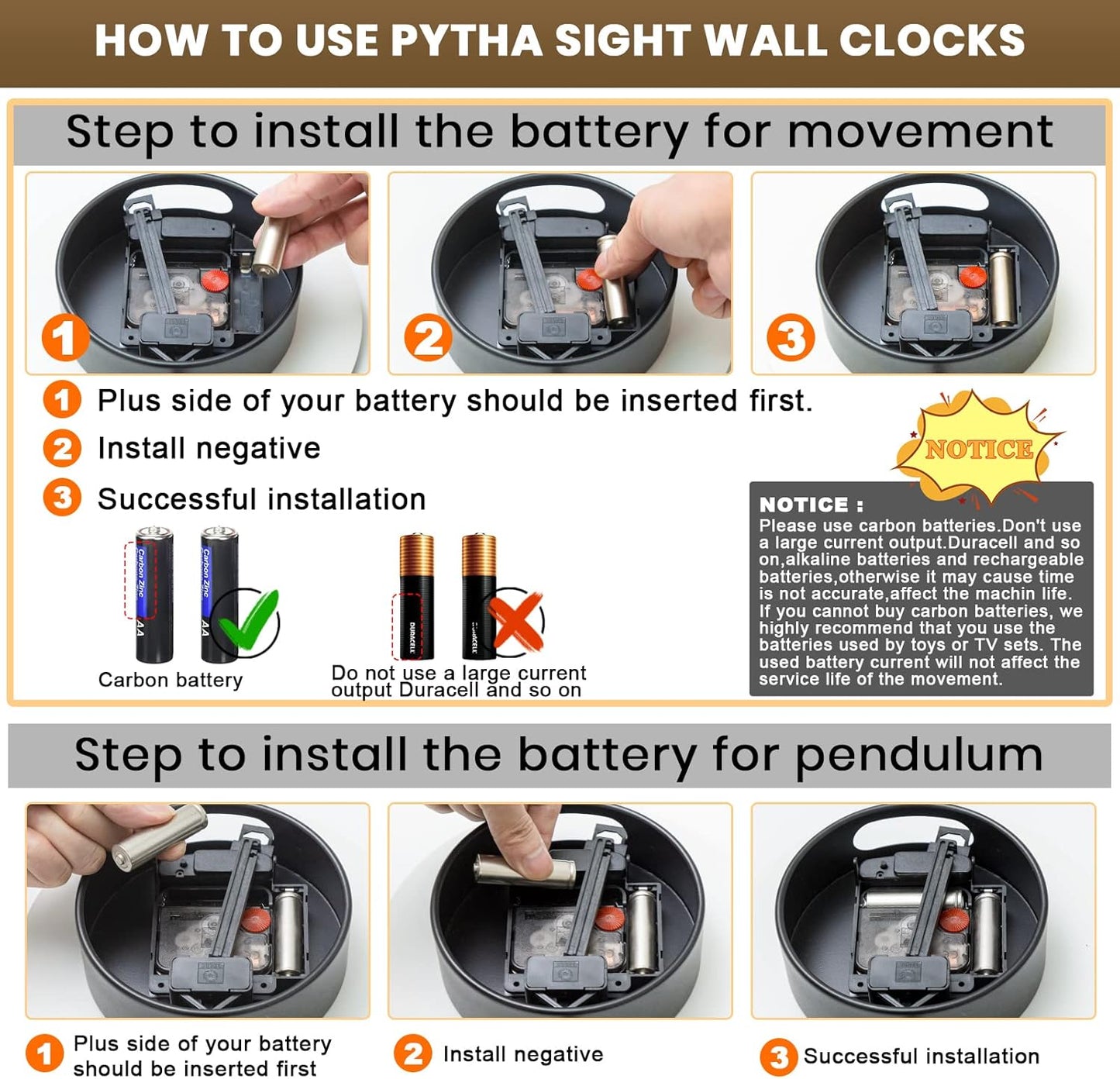 Large Modern Wall Clock,Wall Clocks for Living Room Decor,Classical Silent Metal Minimalist Walnut Dial,Big Decorative Farmhouse Pendulum Wall Clock With Walnut Pointers for Office,Dining Room