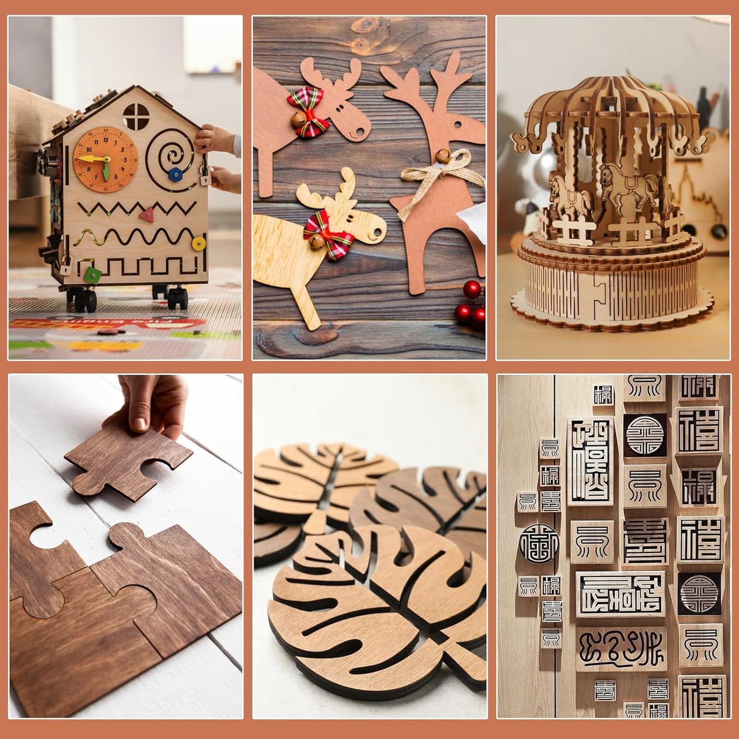 10 Pack Walnut Plywood Sheets 12x12x1/8 Inch,3mm Plywood for Laser Cutting&Engraving,Unfinished Wood for Crafts,Wood Burning,Architectural Models.