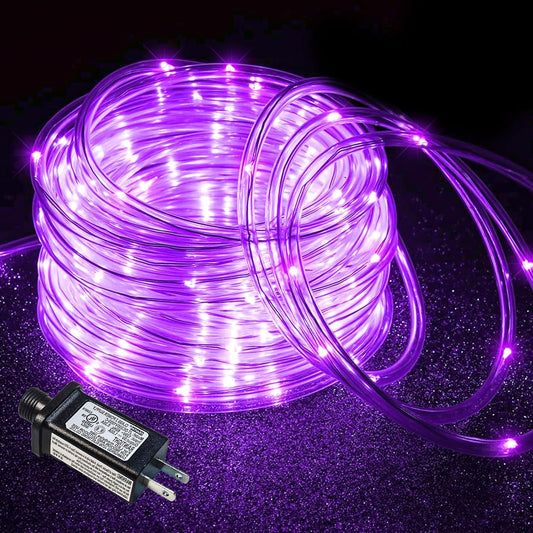 Purple Halloween Lights, 66FT 200 LED Rope Lights for Outside Waterproof with 8 Modes, Connectable Tube String Lights for Indoor, Garden, Backyard, Patio, Deck, Pool, Tree Decorations