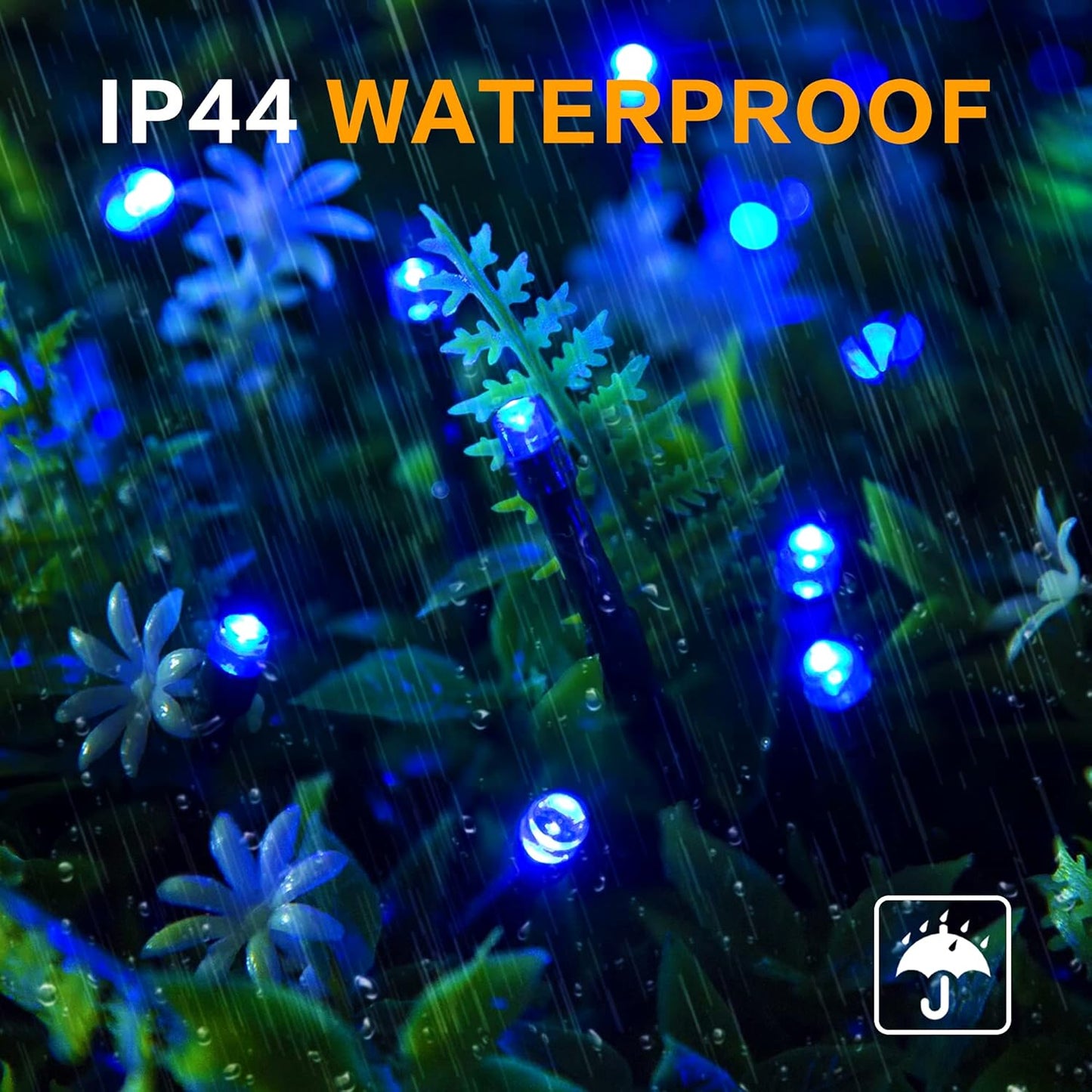 AmyHomie Blue Halloween Lights, 108Ft 300LED Halloween String Lights Outdoor Waterproof, End-to-End Indoor Fairy Decorative Lights for Wedding, Party, Christmas Decor