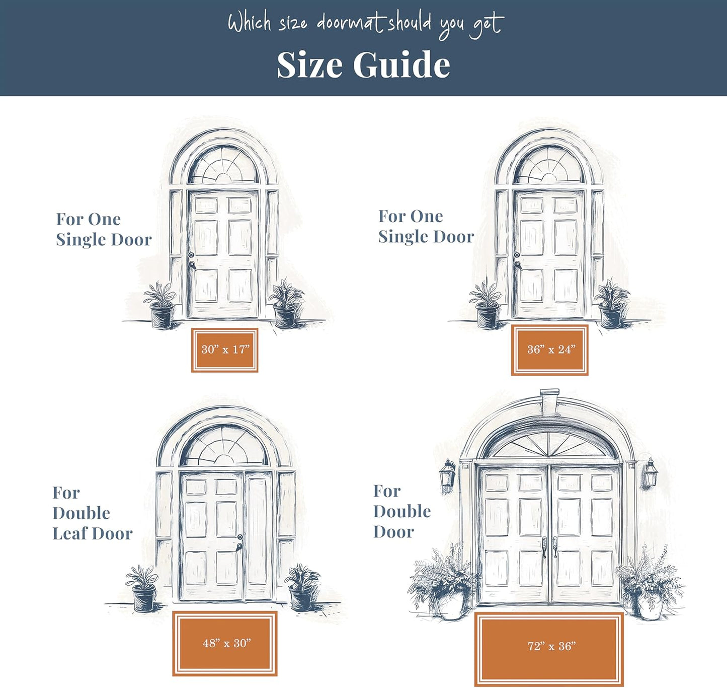 Barnyard Designs Natural Coco Coir Heavy Duty Backing Doormat - Large Cute Non-Slip Front Door Welcome Mat for Outside Entrance or Porch Entry, Brown (24x36, Hello)