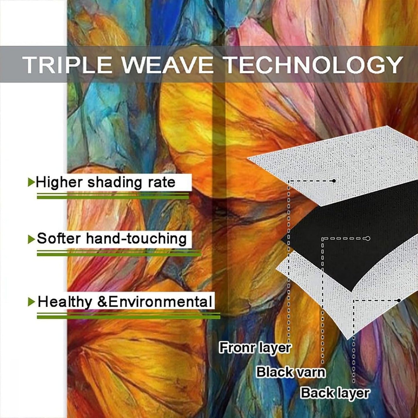 Stained Glass Curtains,Magic Forest Colorful Flowers Abstract Art Home Decor Drapes for Bedroom Living Room Kitchen Window Treatment 2 Panels Set Total Size 84" W X 84" L Inch