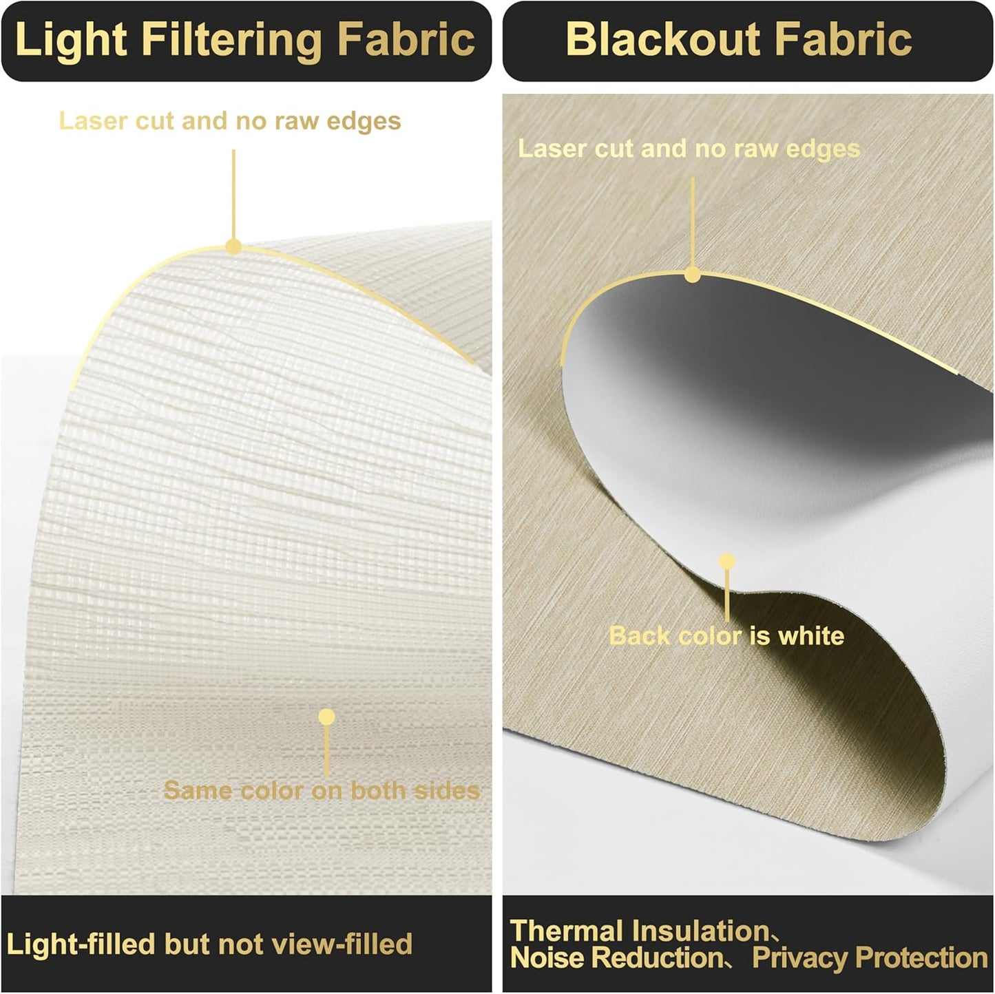 BERISSA Cordless Dual Roller Shades with Cassette Valance,Double Window Shades Blackout and Light Filtering Shades,Day and Night Roller Shades for Home Office Door.Striped Jacquard Beige.60 W x 56" H