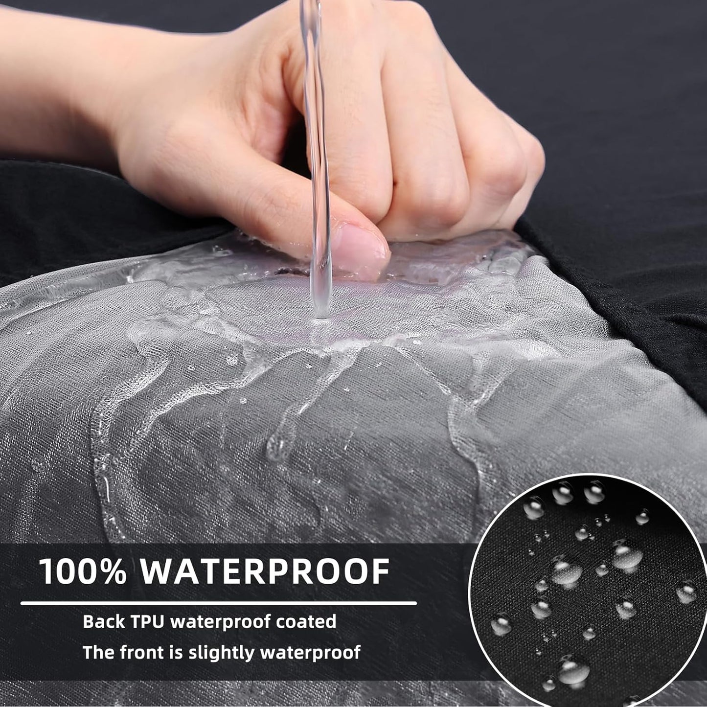 hyha Waterproof Couch Cushion Covers, Sectional Sofa Slipcovers Washable, L Shape Chaise Dog Couch Covers for Sectional Sofa, Universal Furniture Protector (1 Piece for Chaise XL, Black)