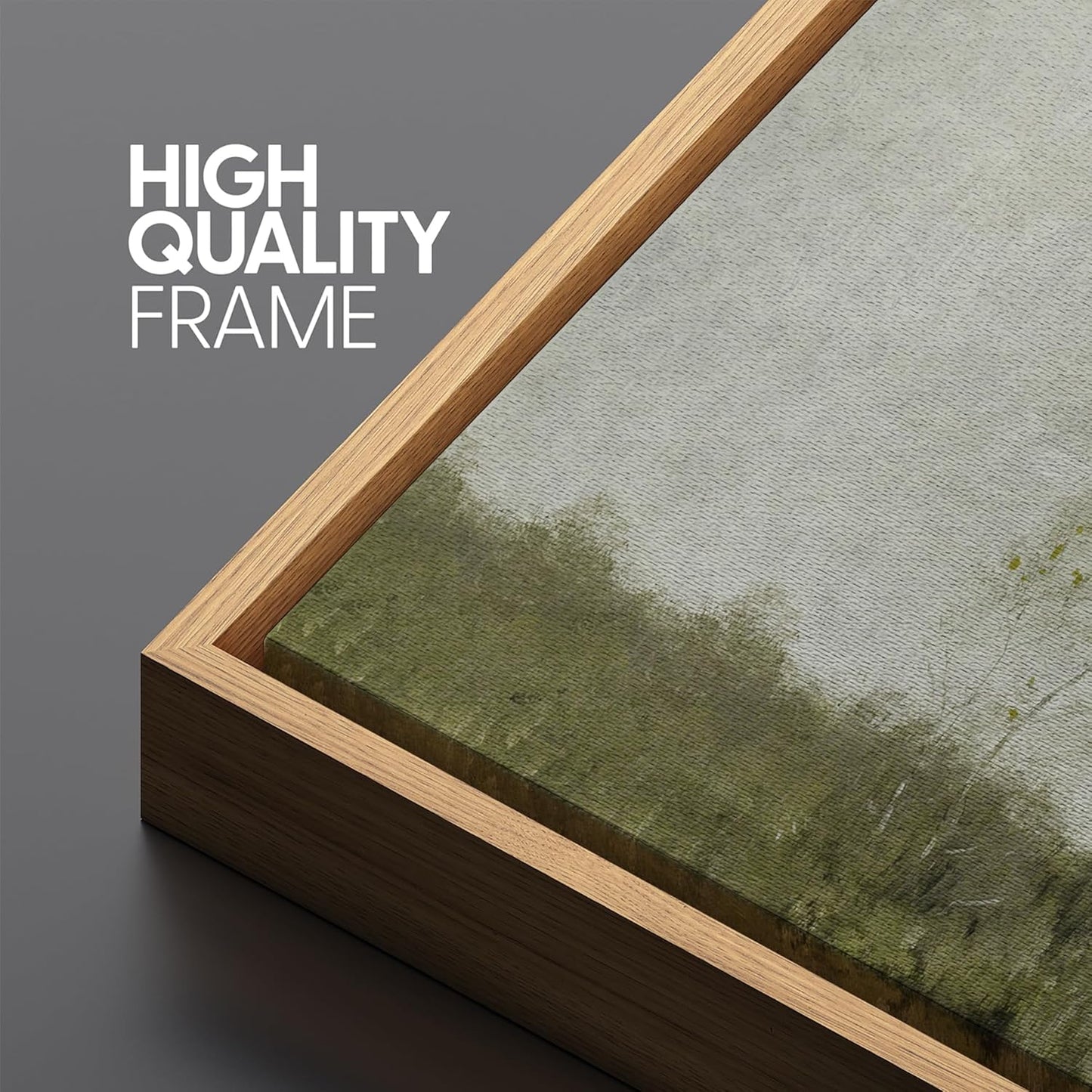 MUDECOR Large Framed Canvas Print Wall Art Soft Pastoral Landscape Wall Art with Trees Antique Retro Fine Art Illustrations Decorative Colorful for Bedroom - 60"x20"