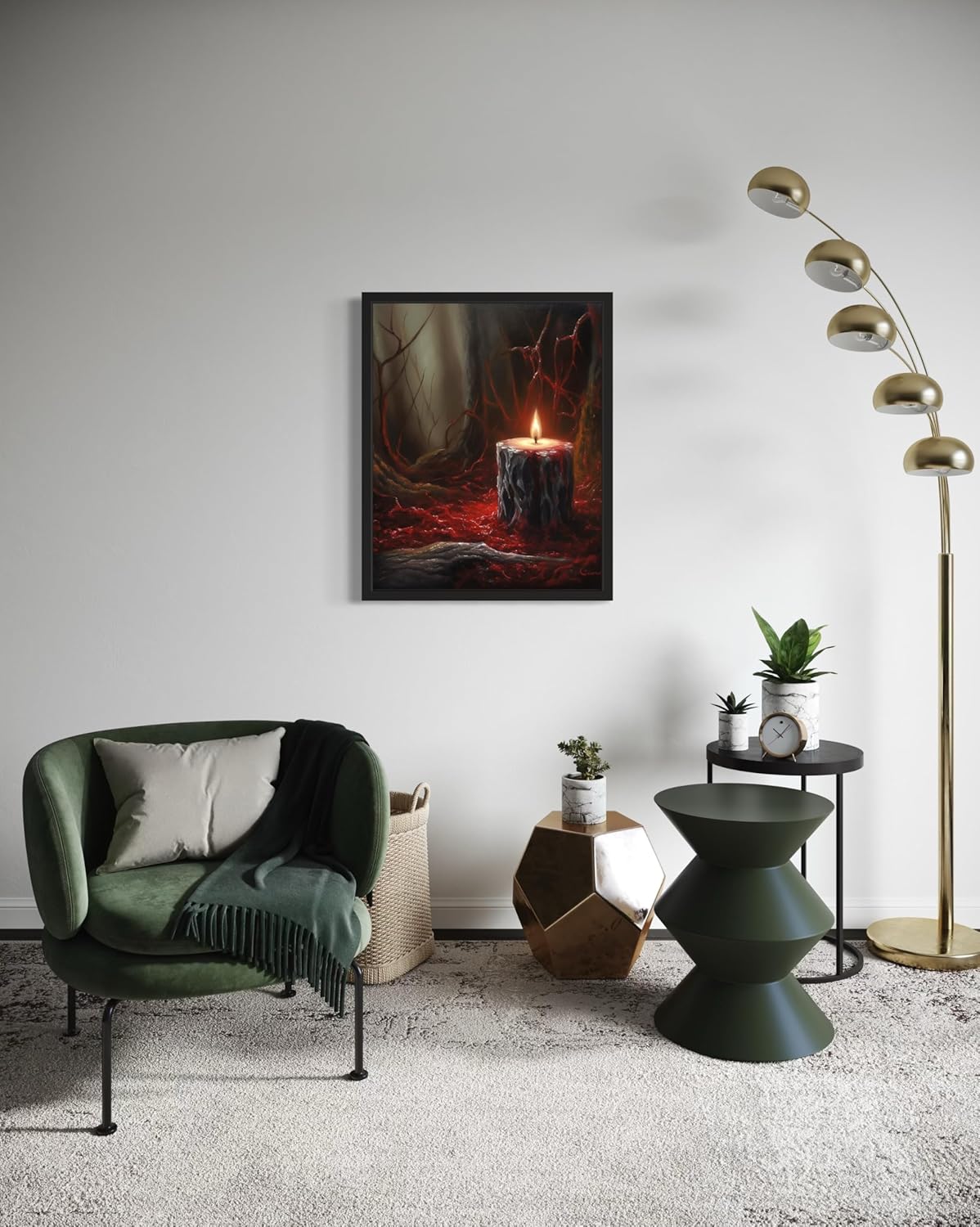 Gothic Candle Poster Art Print, Halloween Scary Vintage Wall Art Academia Spooky Painting Decoration for Horror Prints, Posters Bedroom Decor 89 (Gothic Candle, 11 x 14 inches, Unframed)