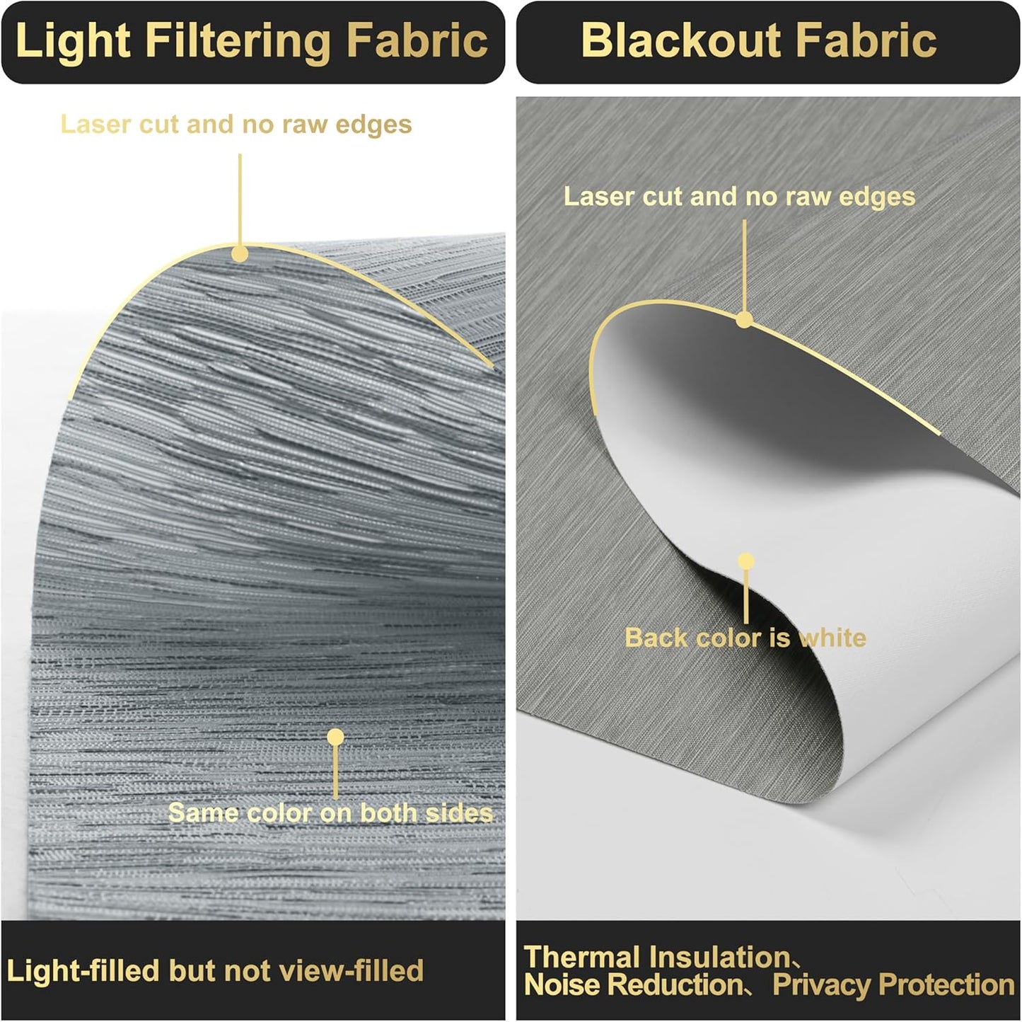 BERISSA Cordless Dual Roller Shades with Cassette Valance,Double Window Shades Blackout and Light Filtering Shades,Day and Night Roller Shades for Home Office Door.Striped Jacquard Grey.36 W x 36" H