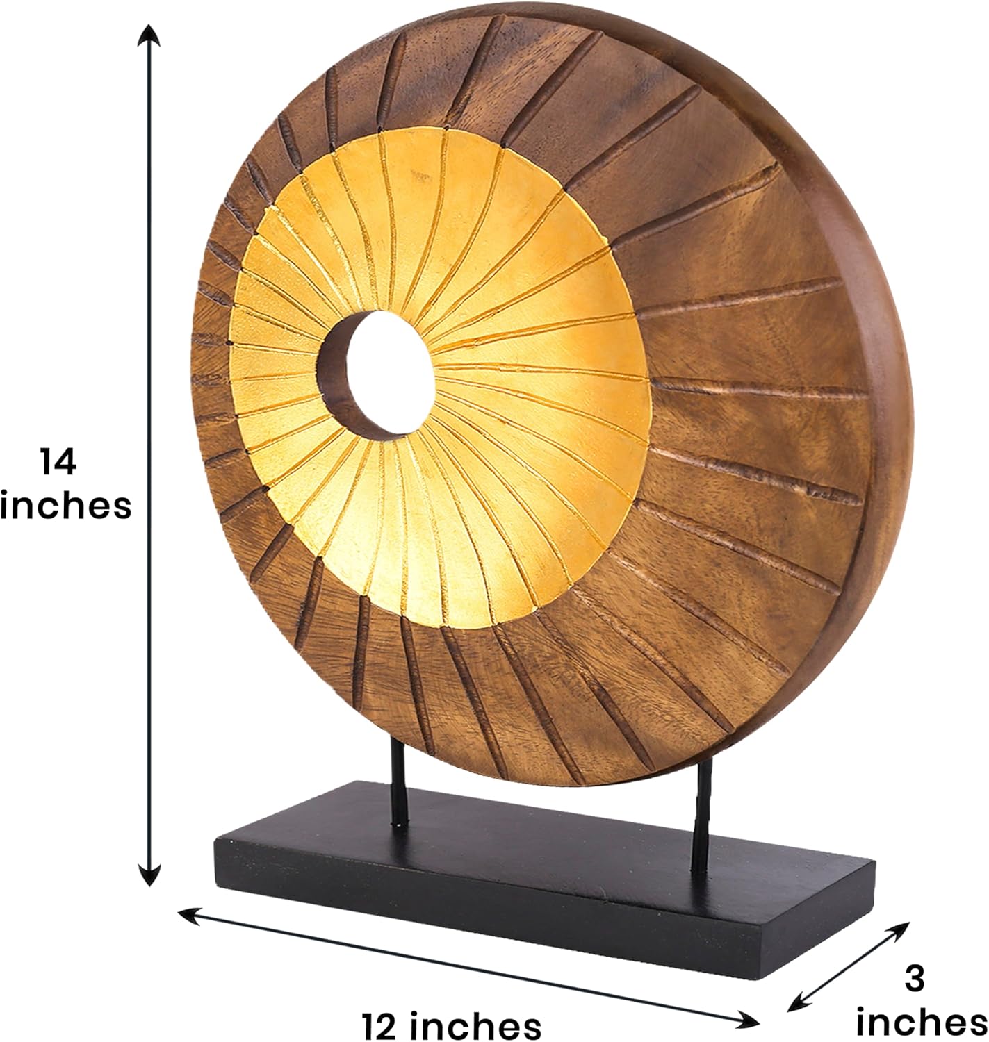 Decozen Handcrafted Solid Wood Sculpture Ideal for Home, Mantel, Fireplace, and Foyer Decor - Perfect Valentines Day Gifts