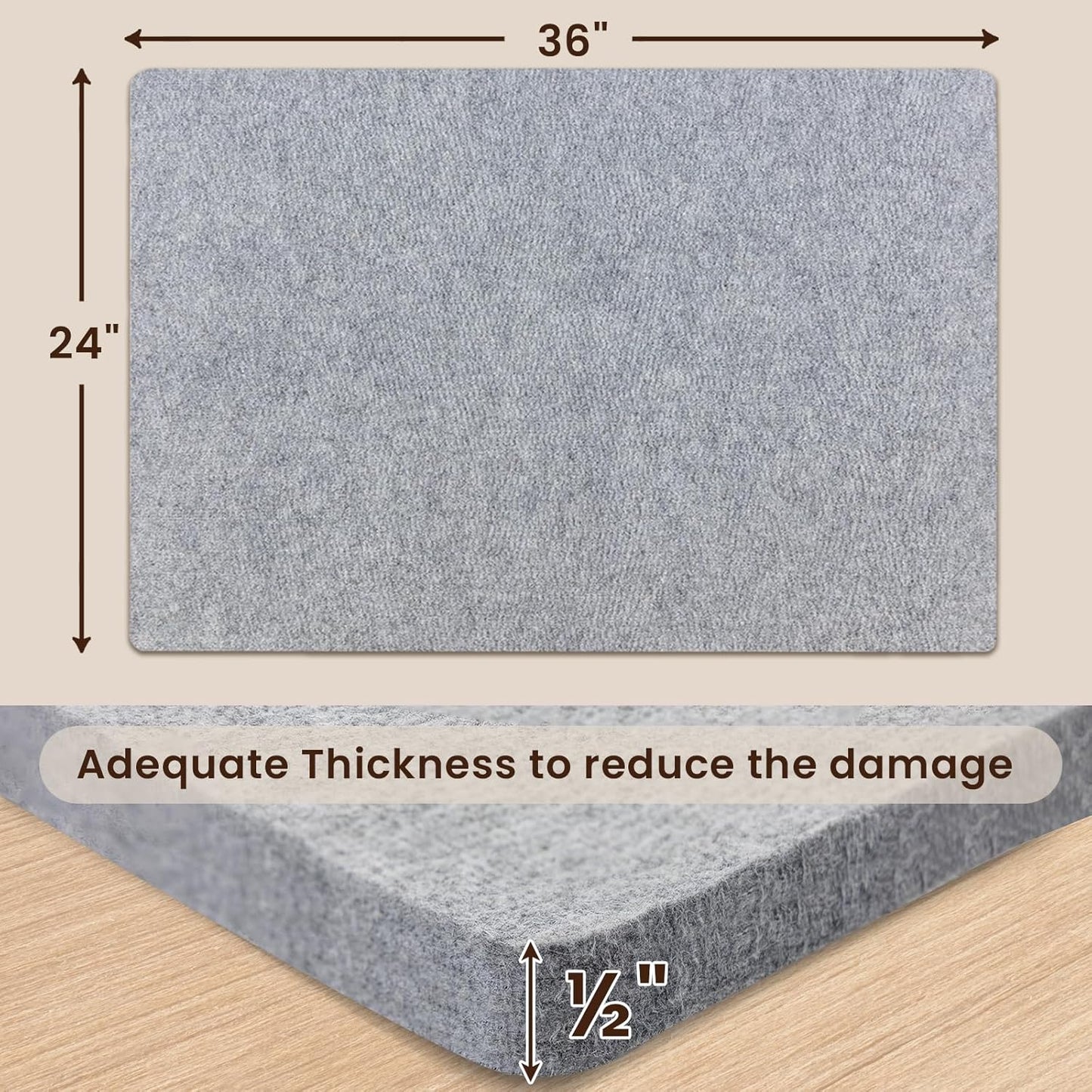 Somime 24x36" Wool Pressing Mat, 100% New Zealand Wool Ironing Mat, Felted Wool Ironing Board for Sewing, Quilting, DIY Crafts, and Embroidery