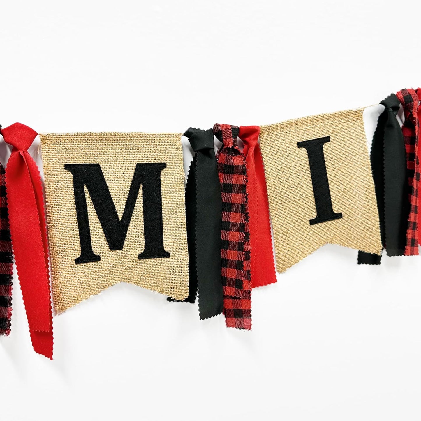 Valentine’s Day Party Decorations Be Mine Felt Sign Burlap Pennant Banner Flag Heart with Black Red Buffalo Plaid Fabric Ribbon for Valentine’s Day Wedding Birthday Party Supplies