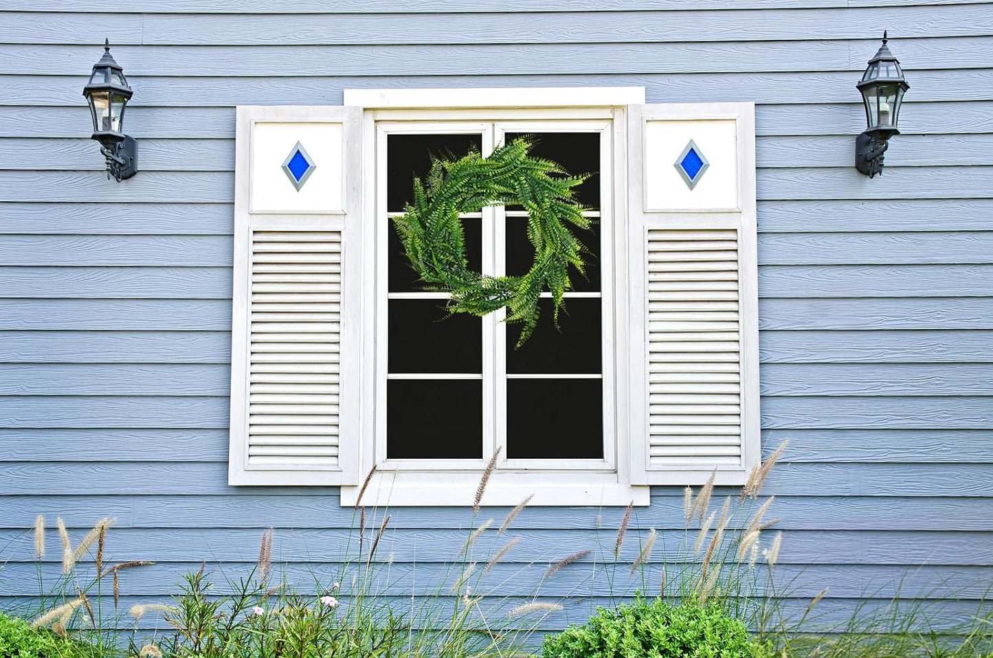 RECUTMS 2pcs Artificial Hanging Boston Ferns Garland Fake Hanging Plant 6 FT Greenery Leaves Ivy Garland Faux Ferns Fake Vines for Outdoor Indoor Home Garden Decoration Party Table Wall Decoration