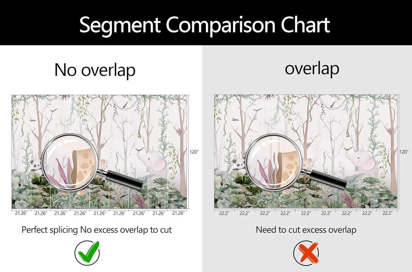 WFBHUA-Kids Tree Wallpaper Cute Animals Plants Bird Wall Decor Mural for Nursery Boys Girls Bedroom Room (Not Peel and Stick)