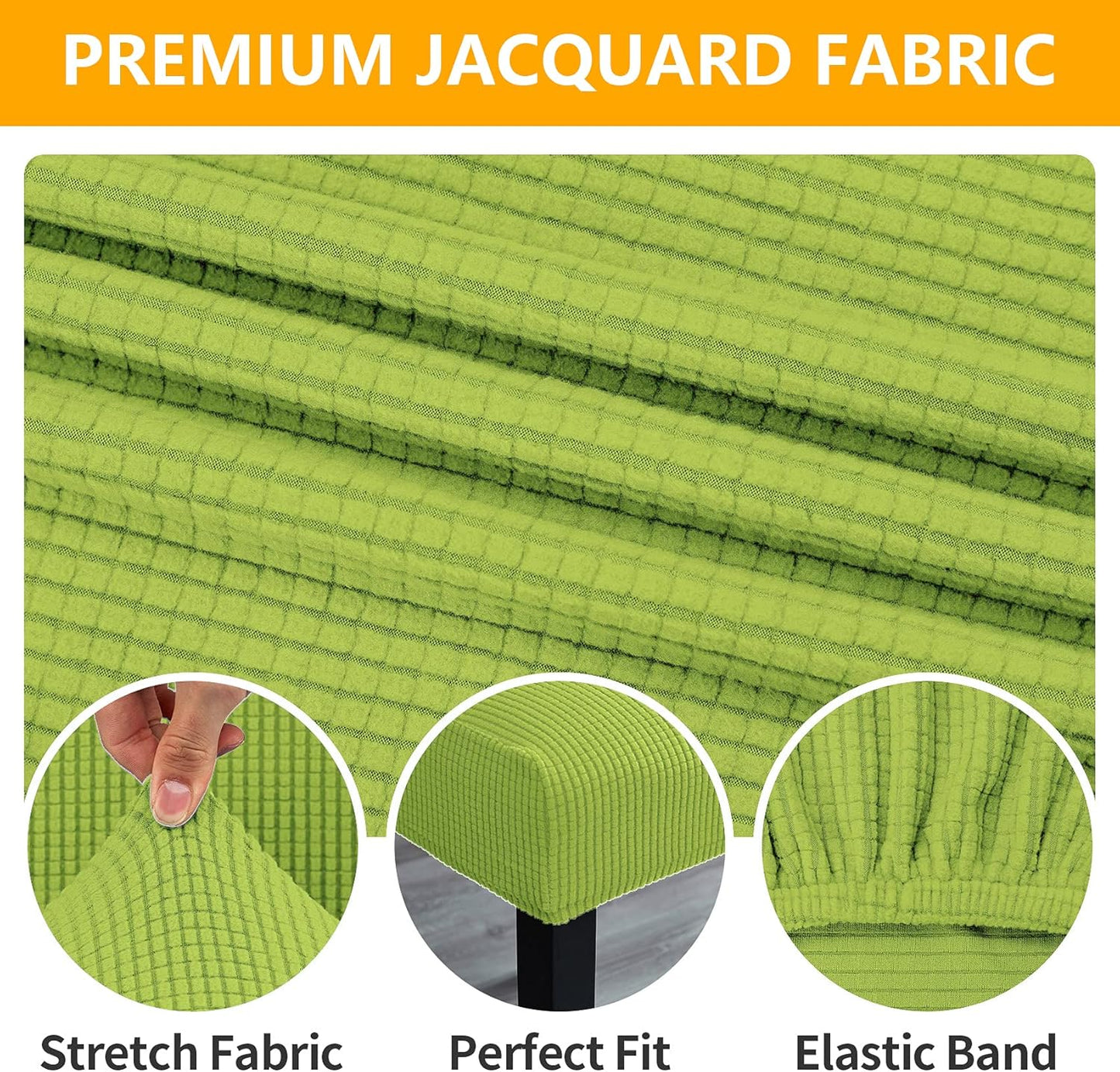 Howhic Stretch Chair Covers for Dining Room Set of 8, Removable Washable Dining Room Chair Covers, Dining Chair Slipcovers Seat Protector, Great Decor for Home and Banquet (Apple Green, 8 Pack)