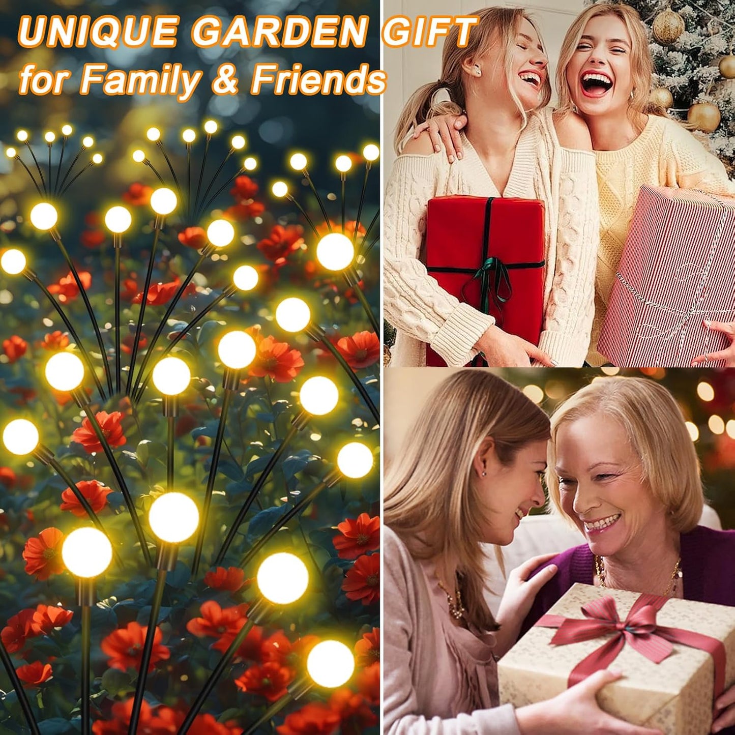 Solar Garden Lights Outdoor, 10 Pack 60 LED Solar Firefly Lights, Swaying Waterproof Garden Decor for Yard Patio Pathway Lawn Gardening Gifts