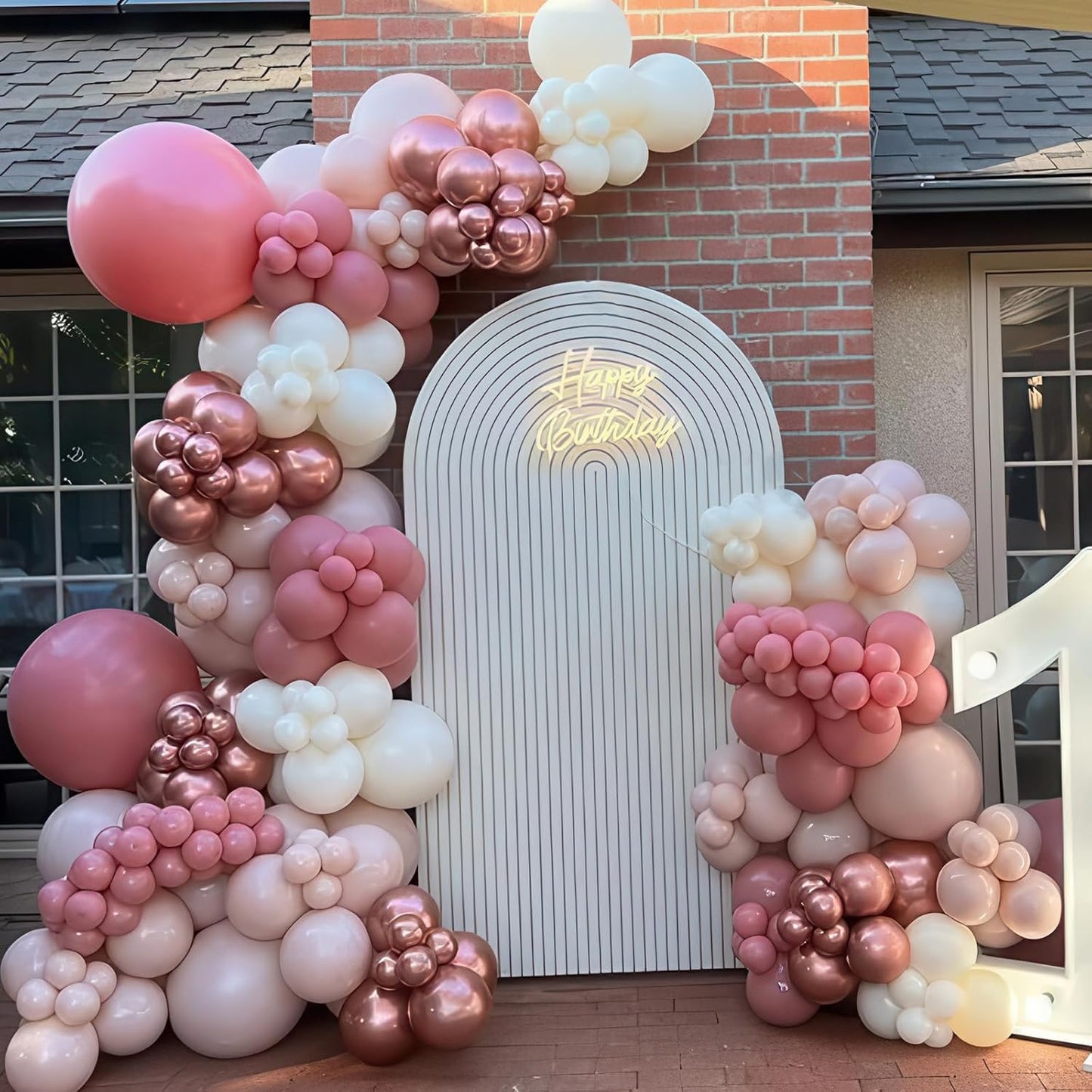 Dusty Pink Balloons 12 Inch Blush Pastel Light Baby Pink and White Latex Party Balloon with Clear Balloons for Women Girls Boho Birthday Wedding Baby Bridal Shower Anniversary Party Decoration