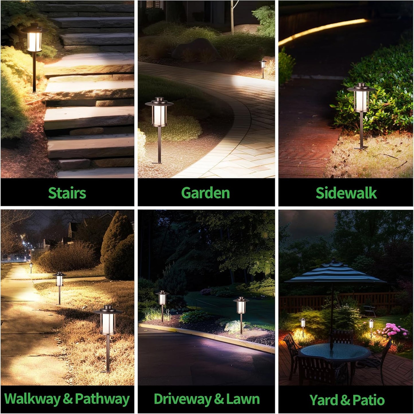 Pathway Landscaping Lighting Low Voltage, 5CCT Adjustable Setting Garden Path Light LED 12V, Outdoor Waterproof Walkway Lights, 5W 150LM ORB All Aluminum for Outside Patio Yard (10 Pack)
