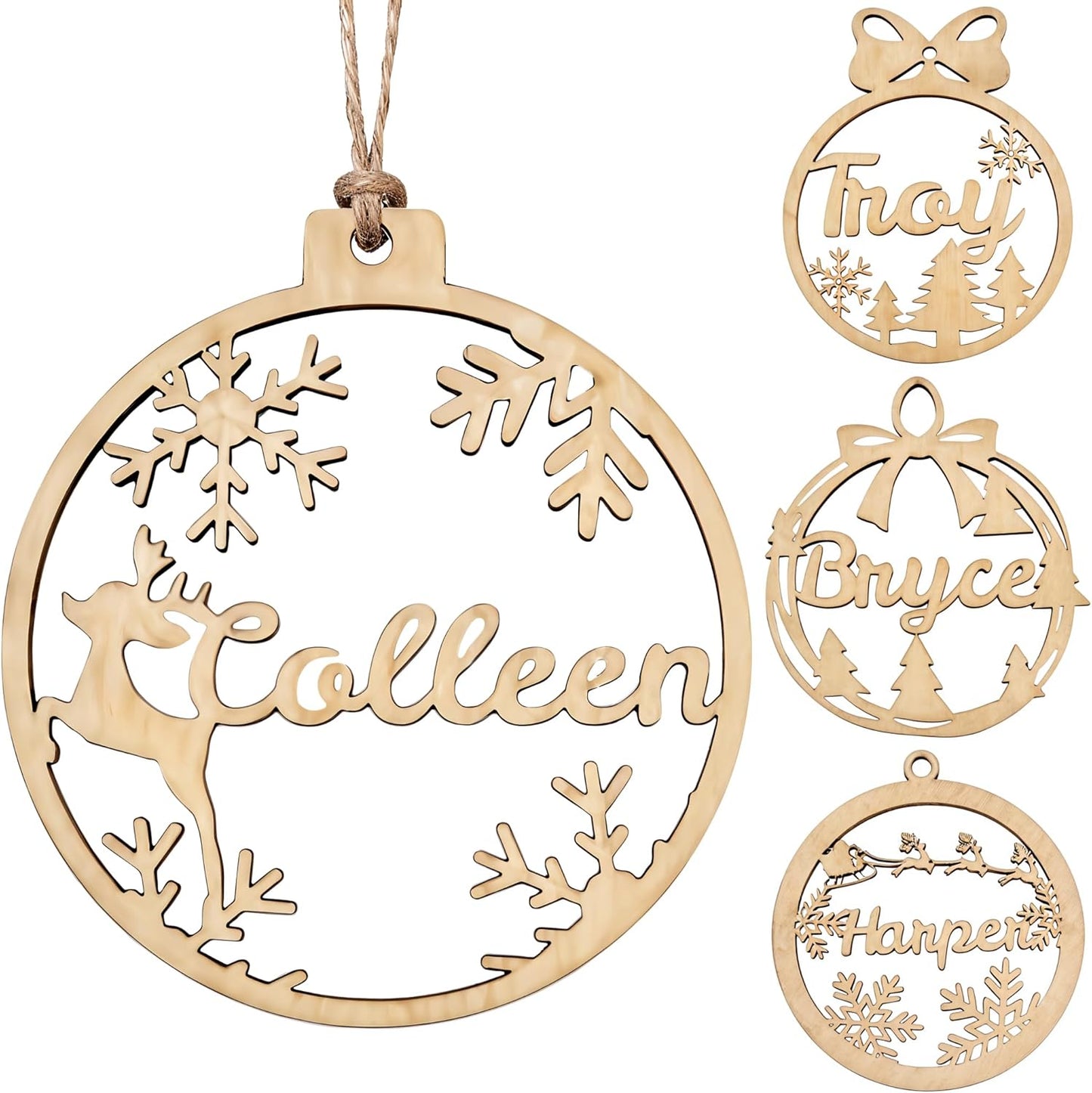 Personalized Christmas Ornaments 2025 with Names Custom Christmas Wooden Ornaments Personalized Paw Ornament Gifts