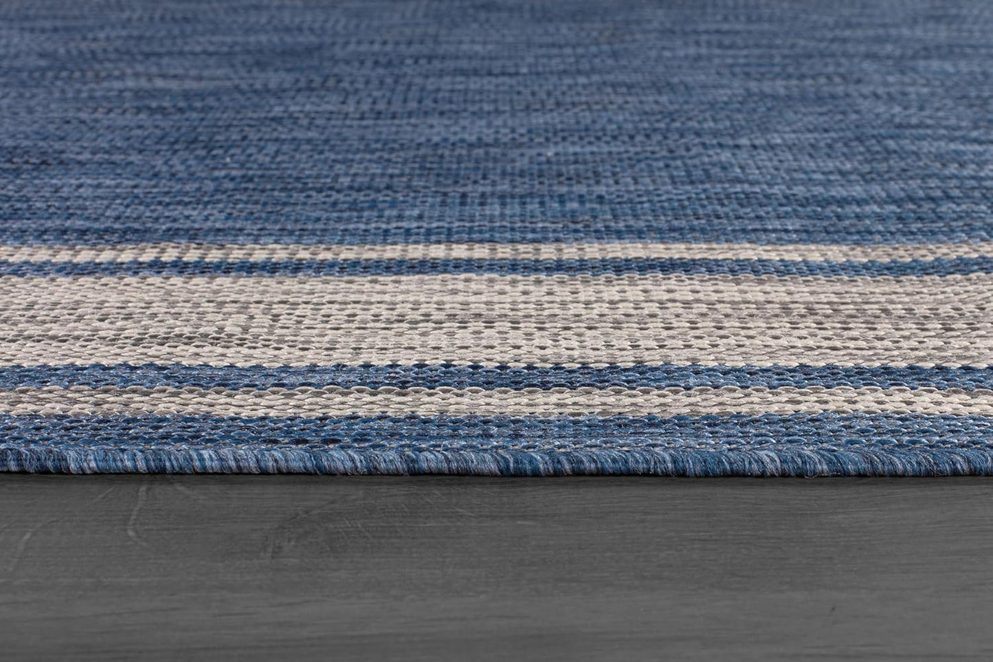 Beverly Rug Large Outdoor Rug 9x12 Modern Bordered Area Rugs for Indoor and Outdoor Patio Deck Porch Garden Waterproof Weather Sun Resistant Washable Outside Carpet (9 x 12 Navy)