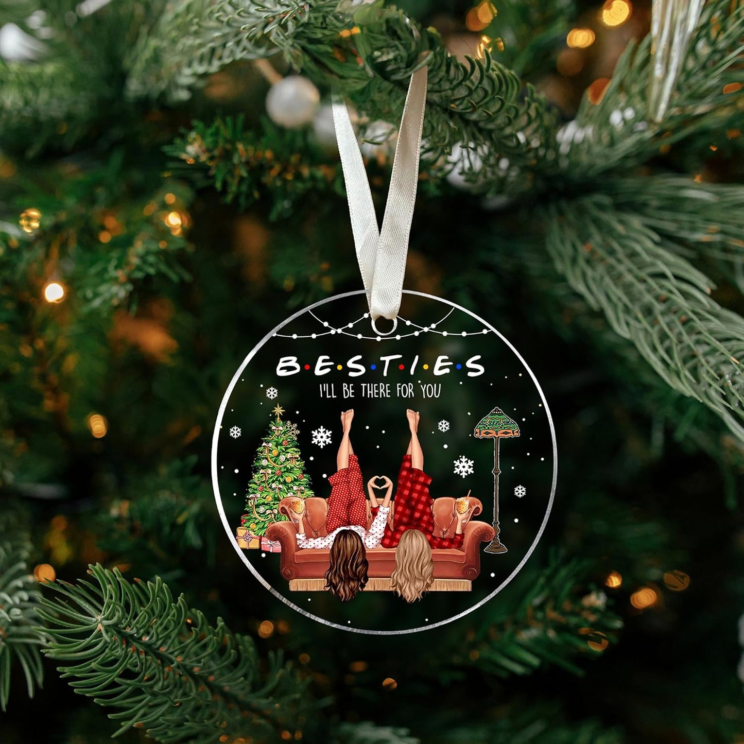 Best Friend Ornaments for Christmas Tree - Bestie Gifts - Friendship Christmas Ornaments - Acrylic Ornament