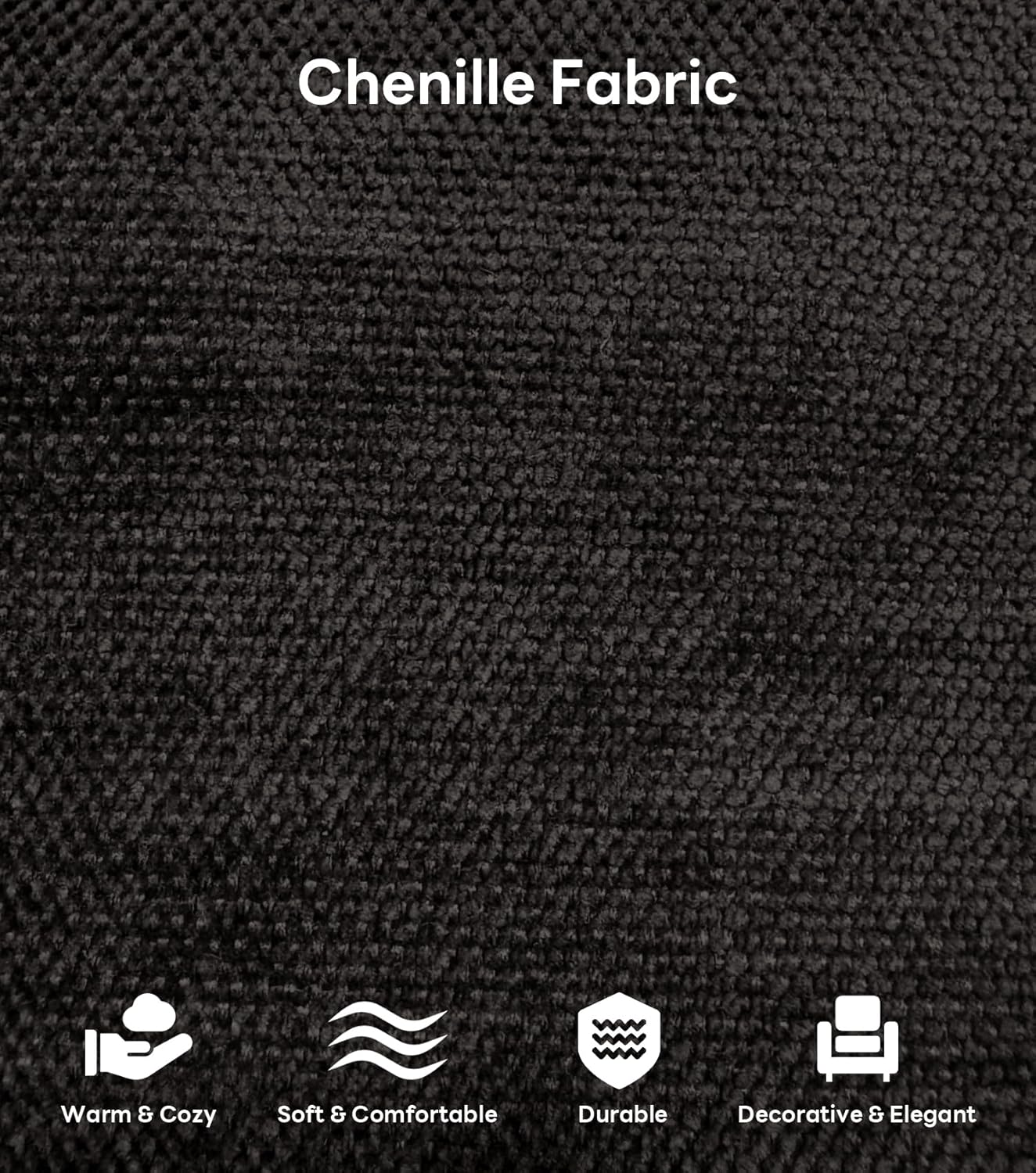 Tbfit 59" Loveseat Sofa, Chenille Small Sofa Couch, Love Seat with 2 Pillows for Small Space, Bedroom & Living Room, Black