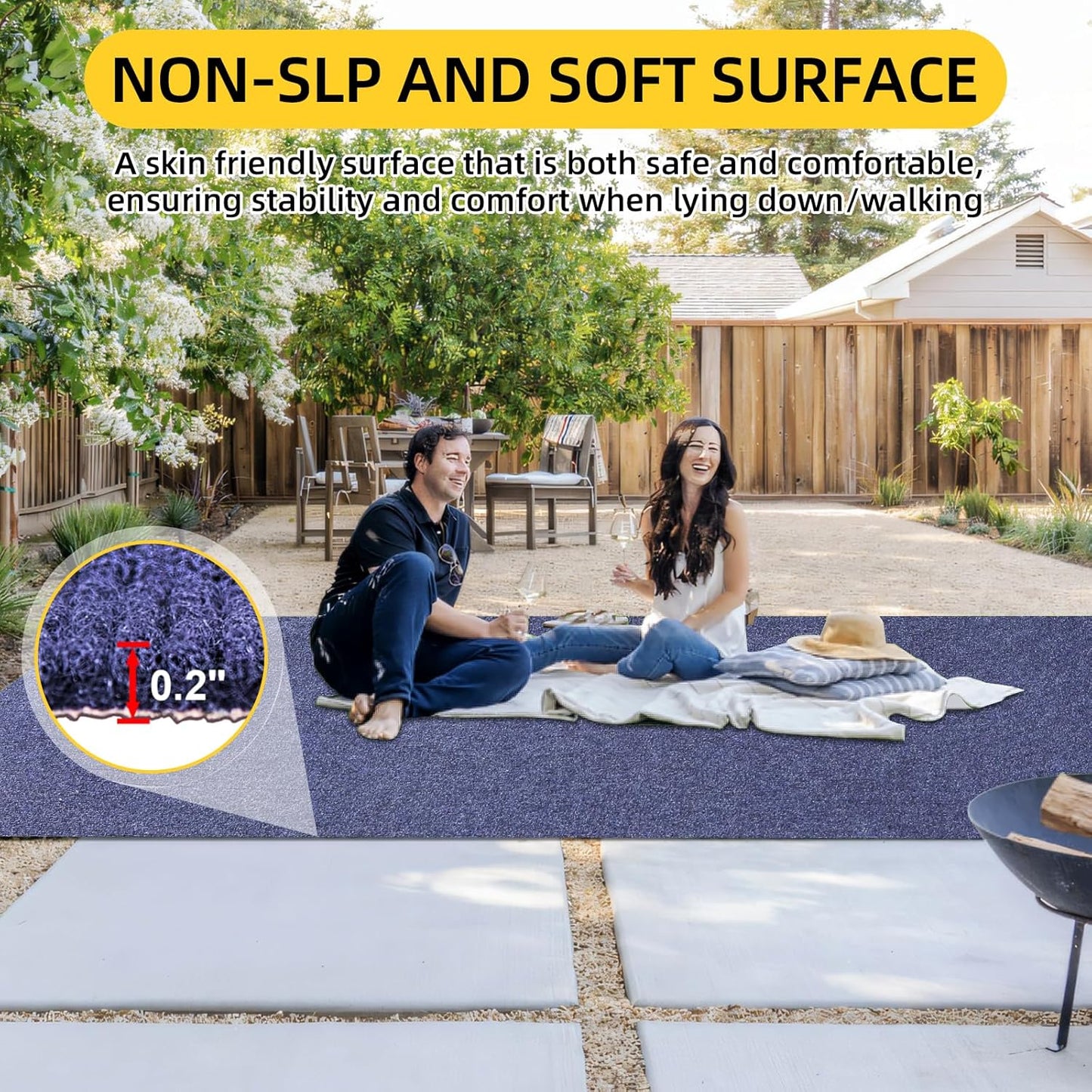 Marine Carpet,5 FT x 15 FT Deep Blue Indoor Outdoor Carpet 0.2" Thick Boat Carpet with Water-Proof TPE Backing, Non-Slide Outdoor Marine Carpet Roll for Home, Patio, Porch, Deck